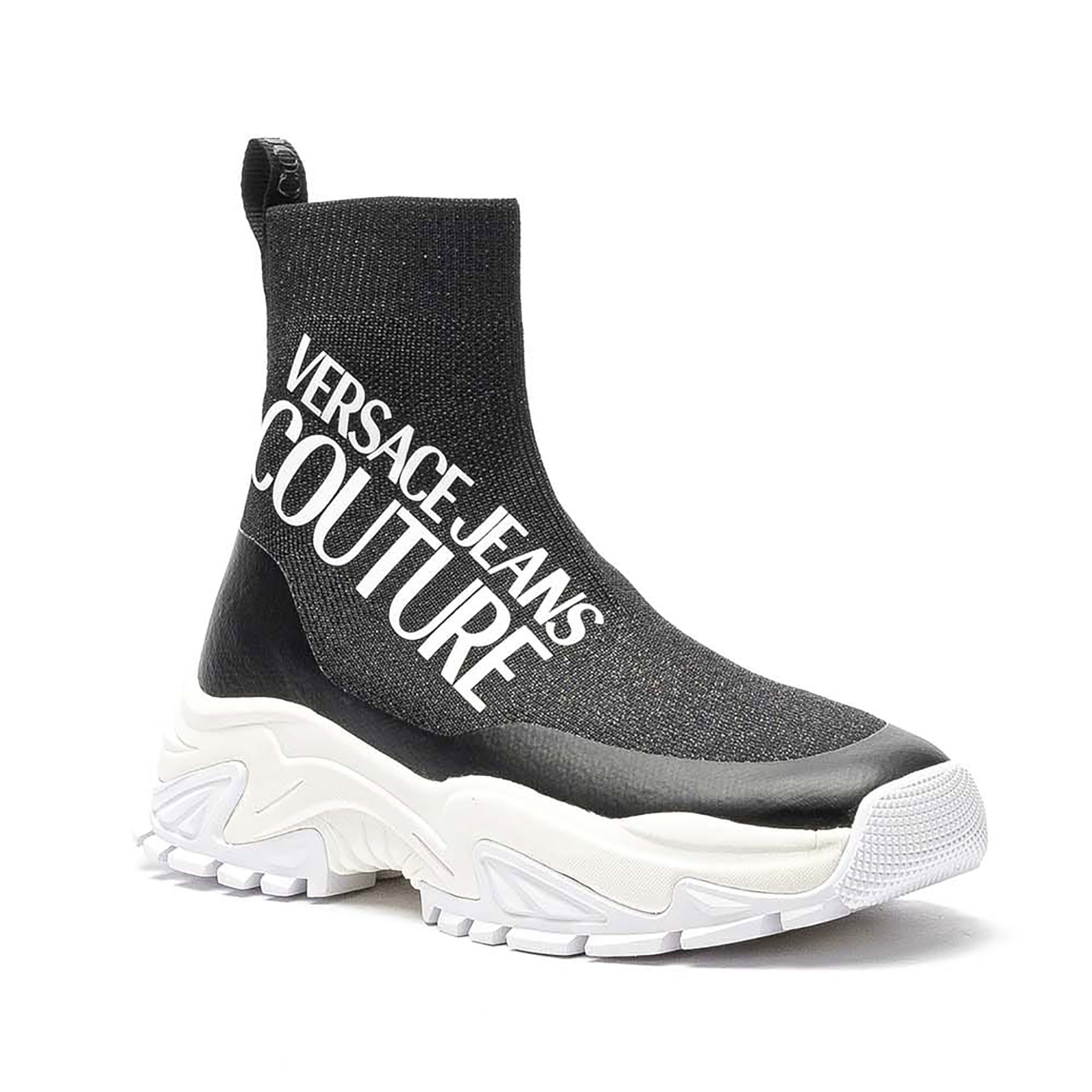 Versace Jeans Couture γυναικεία sneakers με μεταλλιζέ όψη και logo print - 73VA3SV5ZS427 Μαύρο φωτογραφία