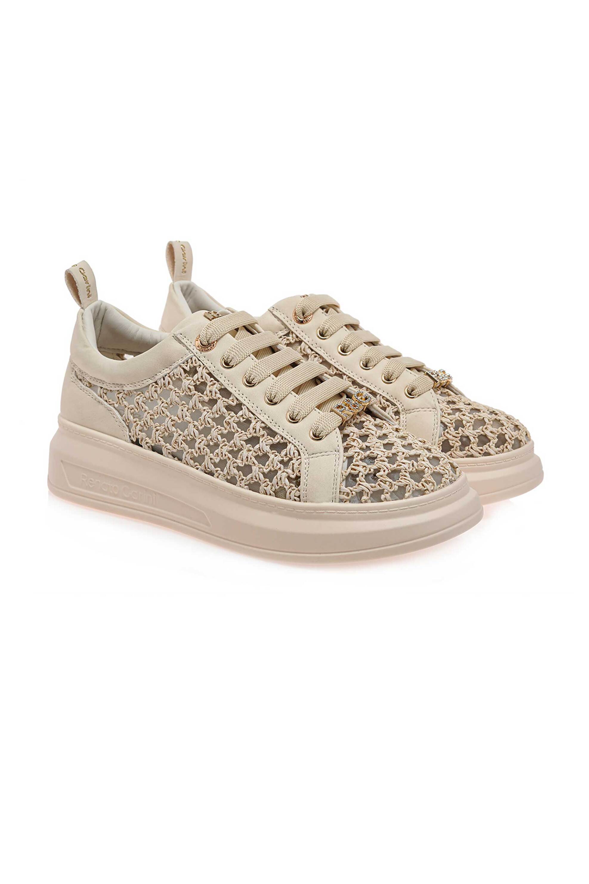 Renato Garini Γυναικεία Sneakers με Διάτρητο Σχέδιο - W119R88138I9 Υπόλευκο