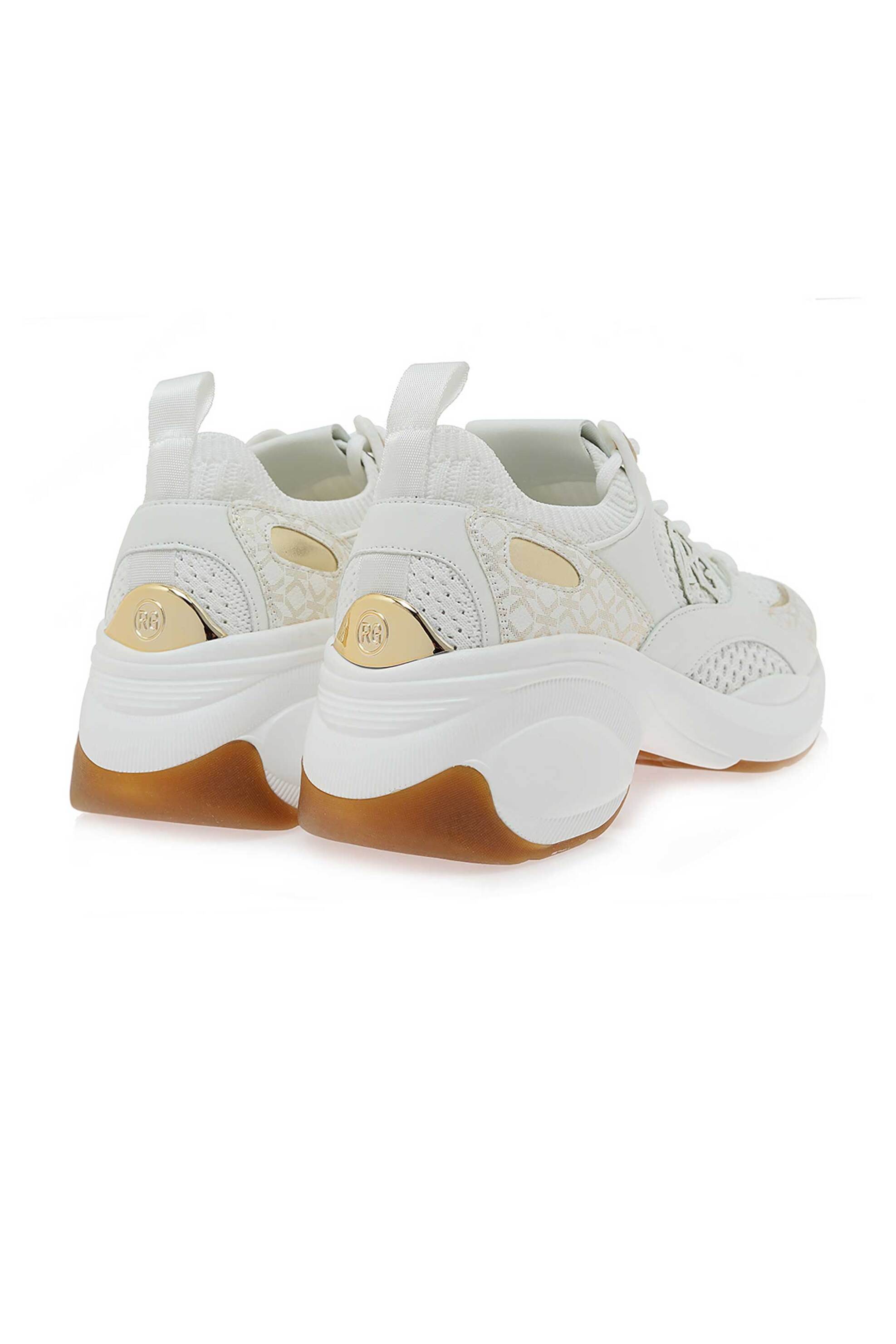 Renato Garini Γυναικεία Sneakers με Χρυσές Λεπτομέρειες - W119R650308E Λευκό