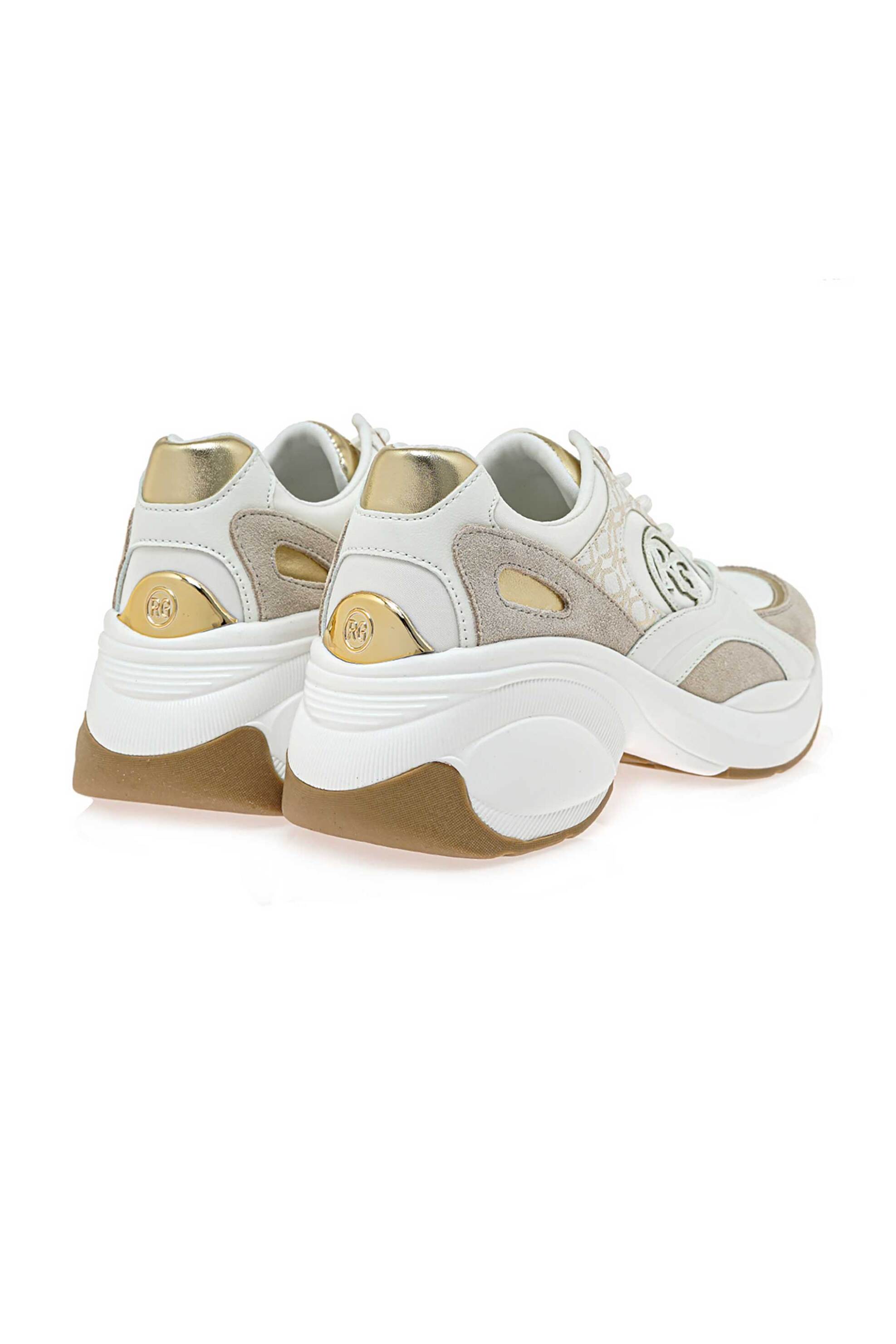 Renato Garini Γυναικεία Sneakers με Χρυσές Λεπτομέρειες - W119R65134W2 Λευκό