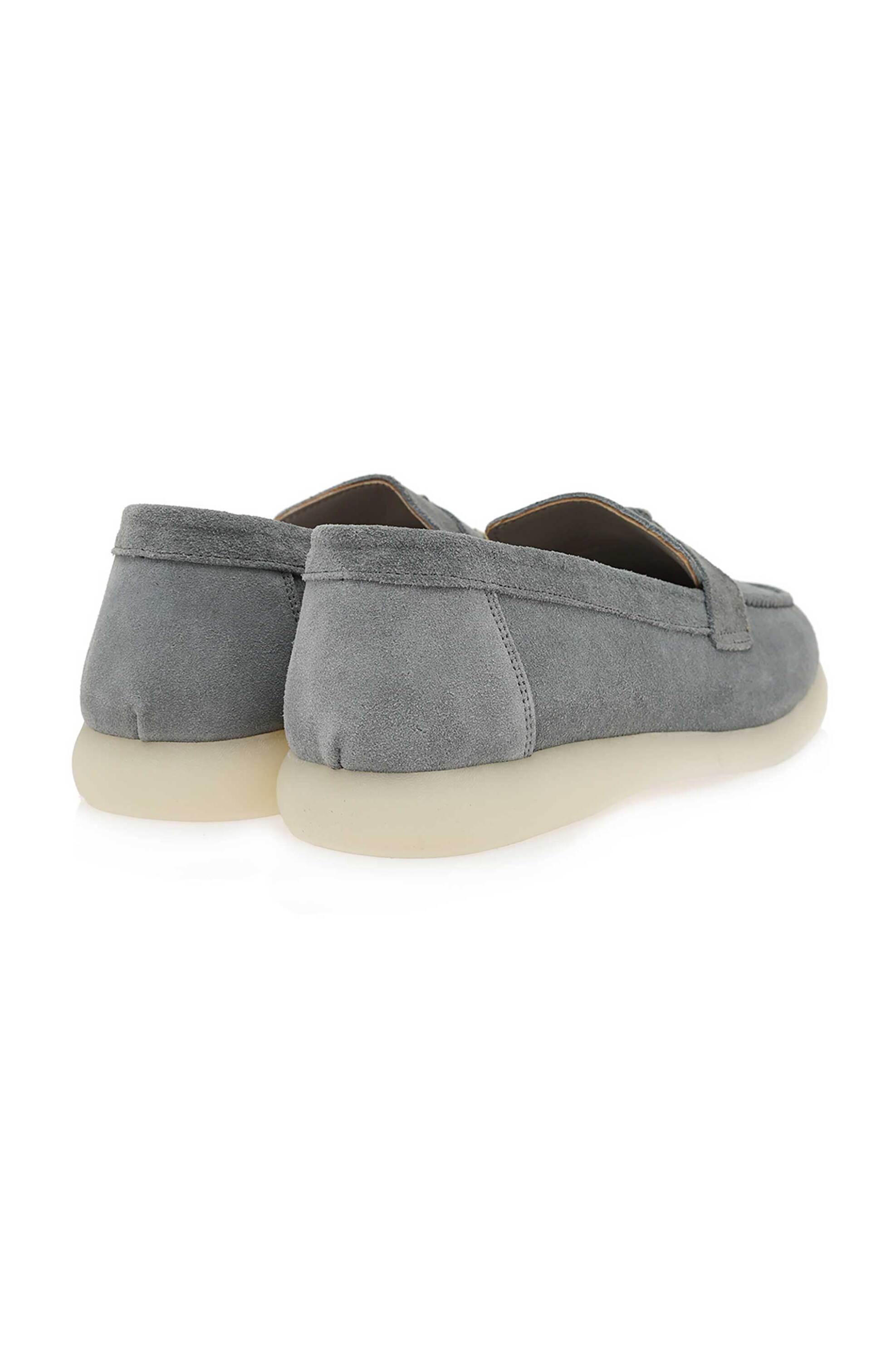 Lara Conte Madrid Γυναικεία Δερμάτινα Suede Loafers - W145Y6001569 Γκρι