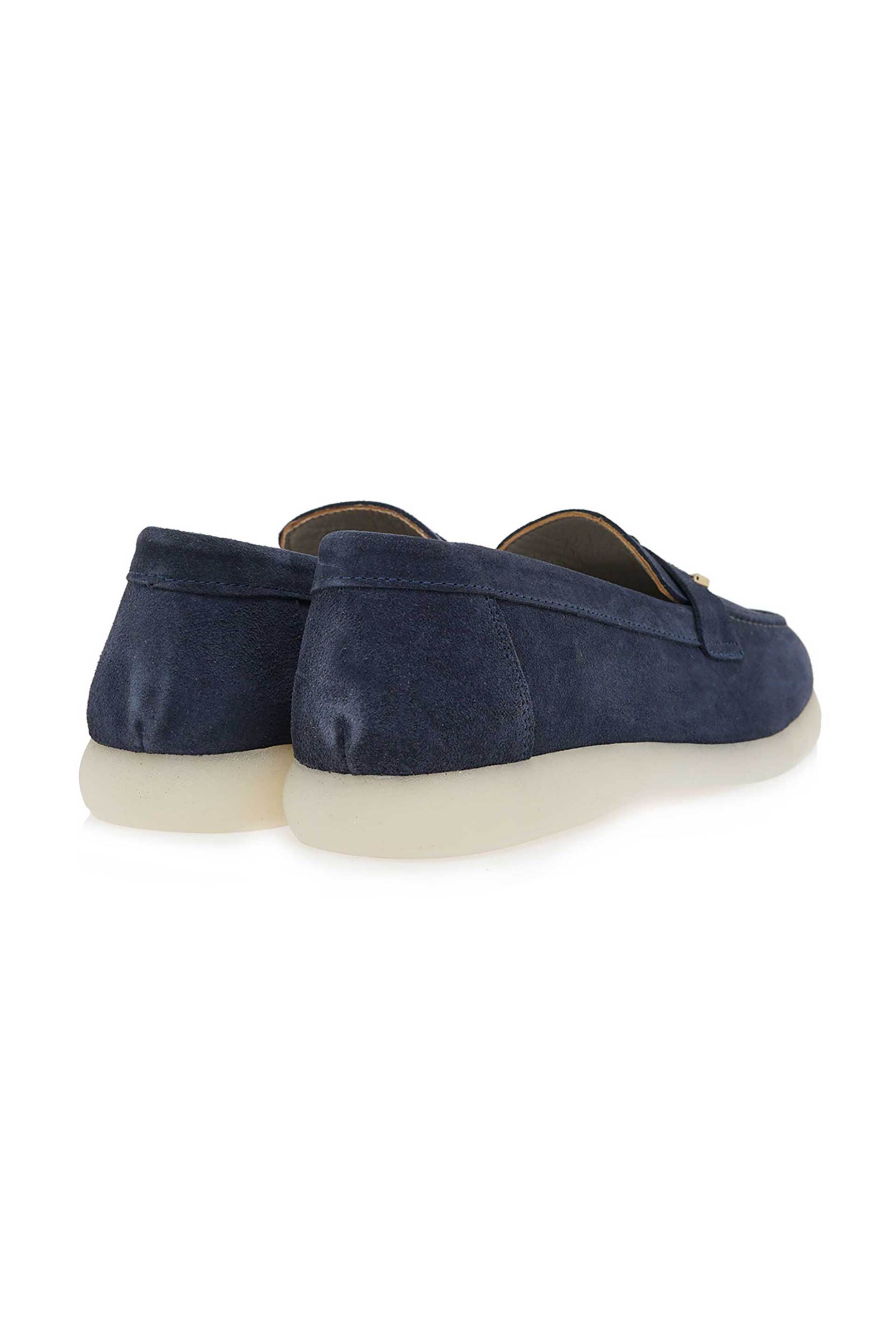 Lara Conte Madrid Γυναικεία Δερμάτινα Suede Loafers - W145Y6001054 Σκούρο Μπλε