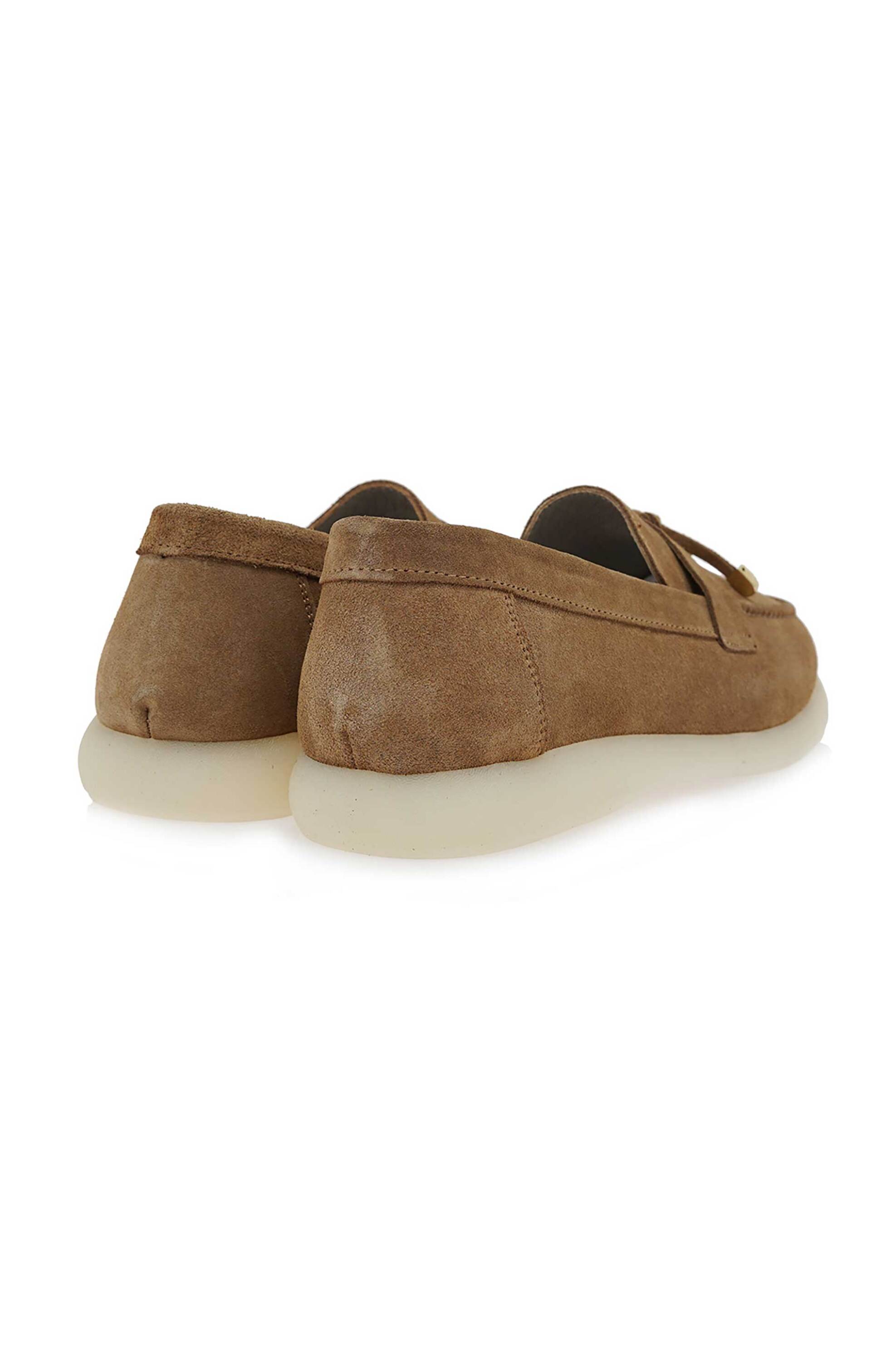 Lara Conte Madrid Γυναικεία Δερμάτινα Suede Loafers - W145Y6001416 Καμηλό