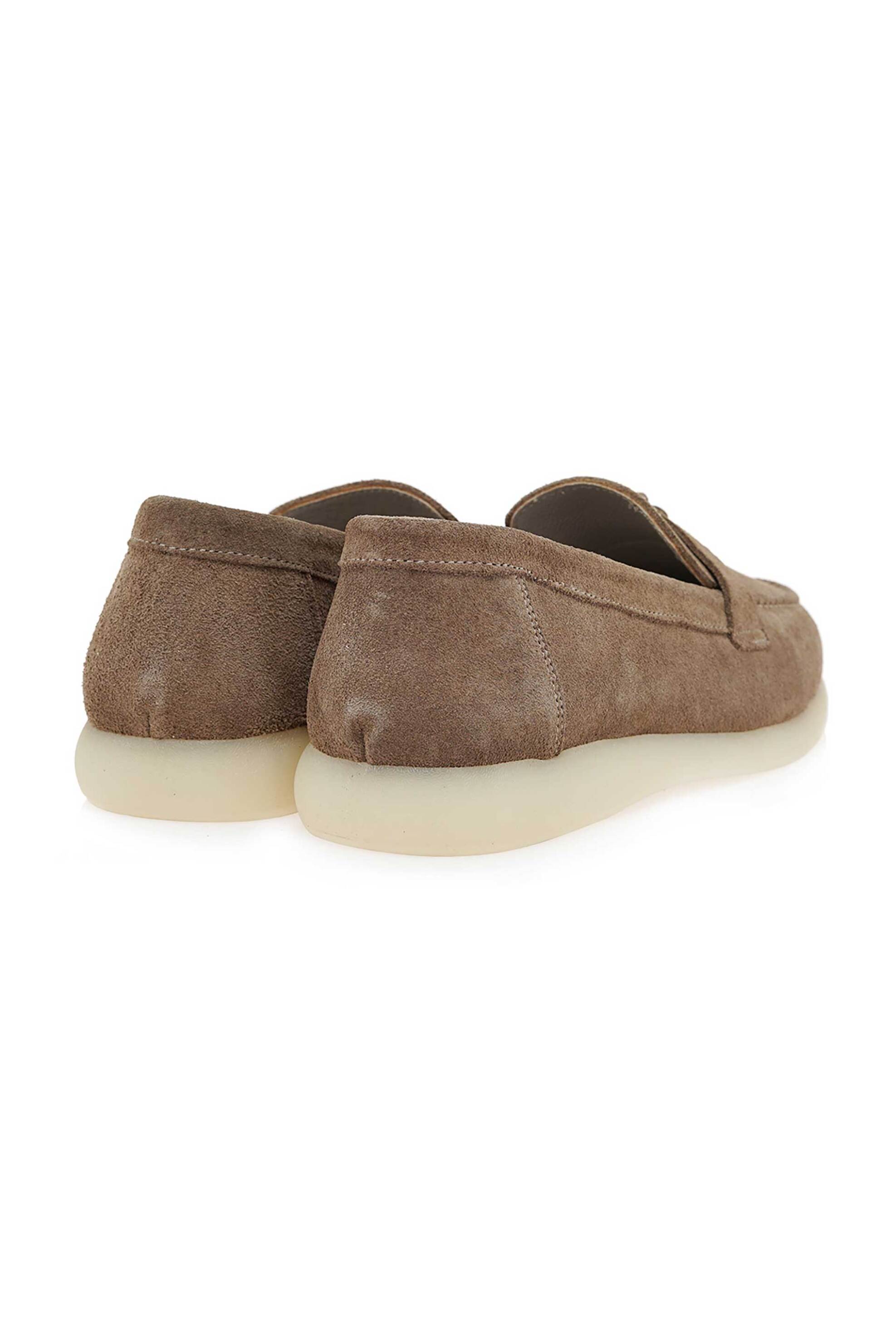 Lara Conte Madrid Γυναικεία Δερμάτινα Suede Loafers - W145Y6001547 Καφέ Cinnamon