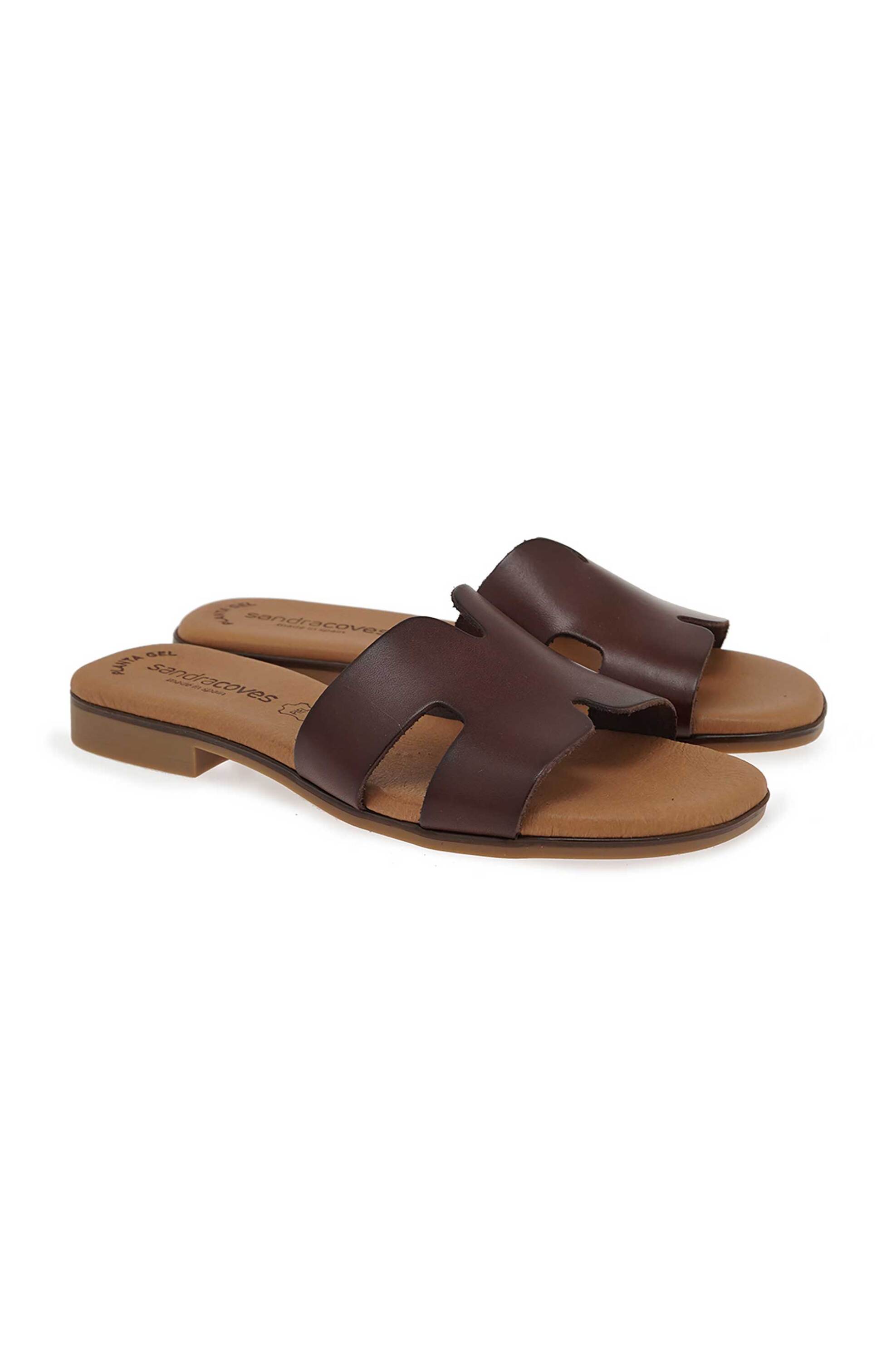 Sandra Coves γυναικεία flats μονόχρωμα - W428S0531136 Καφέ Σκούρο φωτογραφία