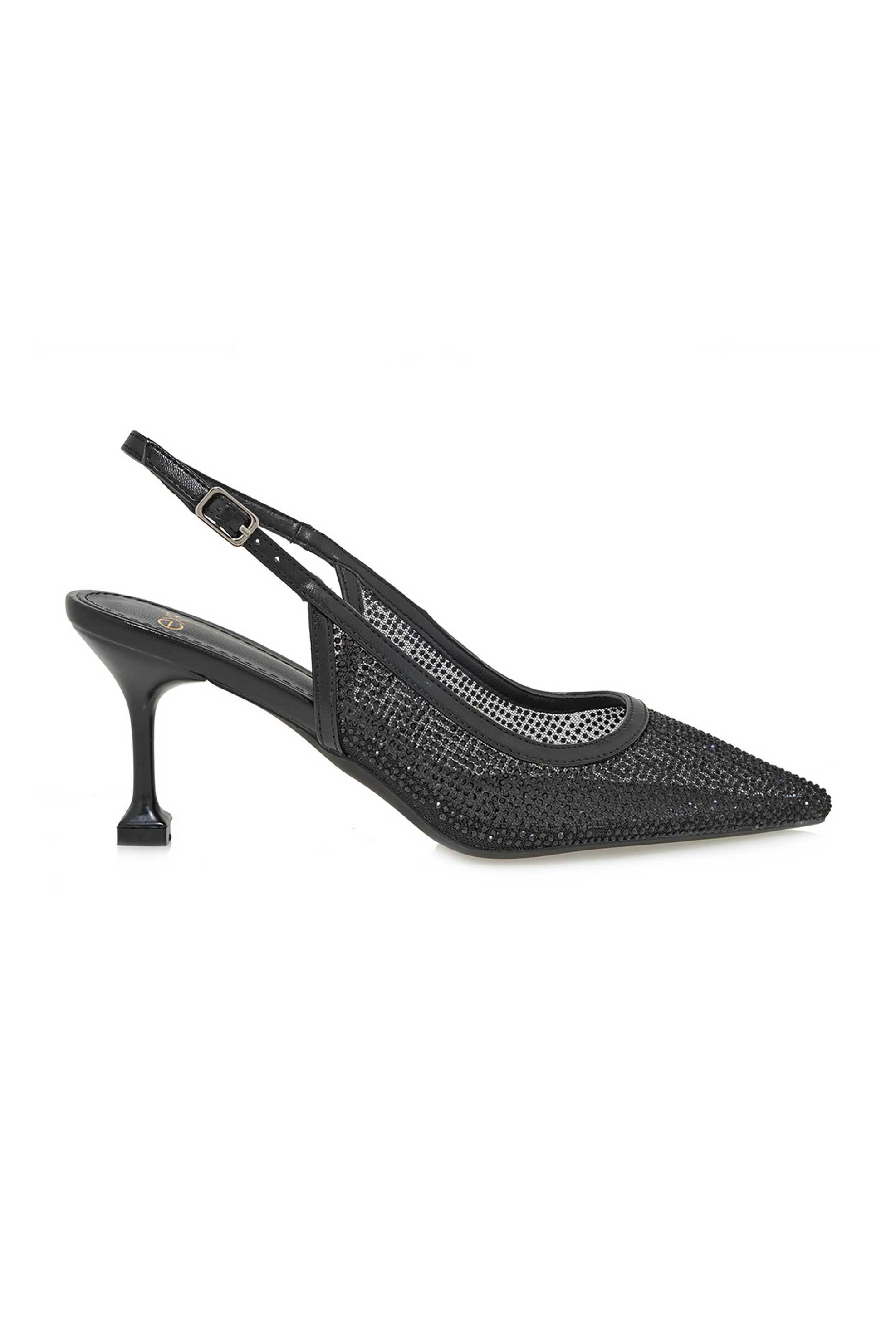 Exe γυναικείες γόβες slingback με στρας - W47005114171 Μαύρο