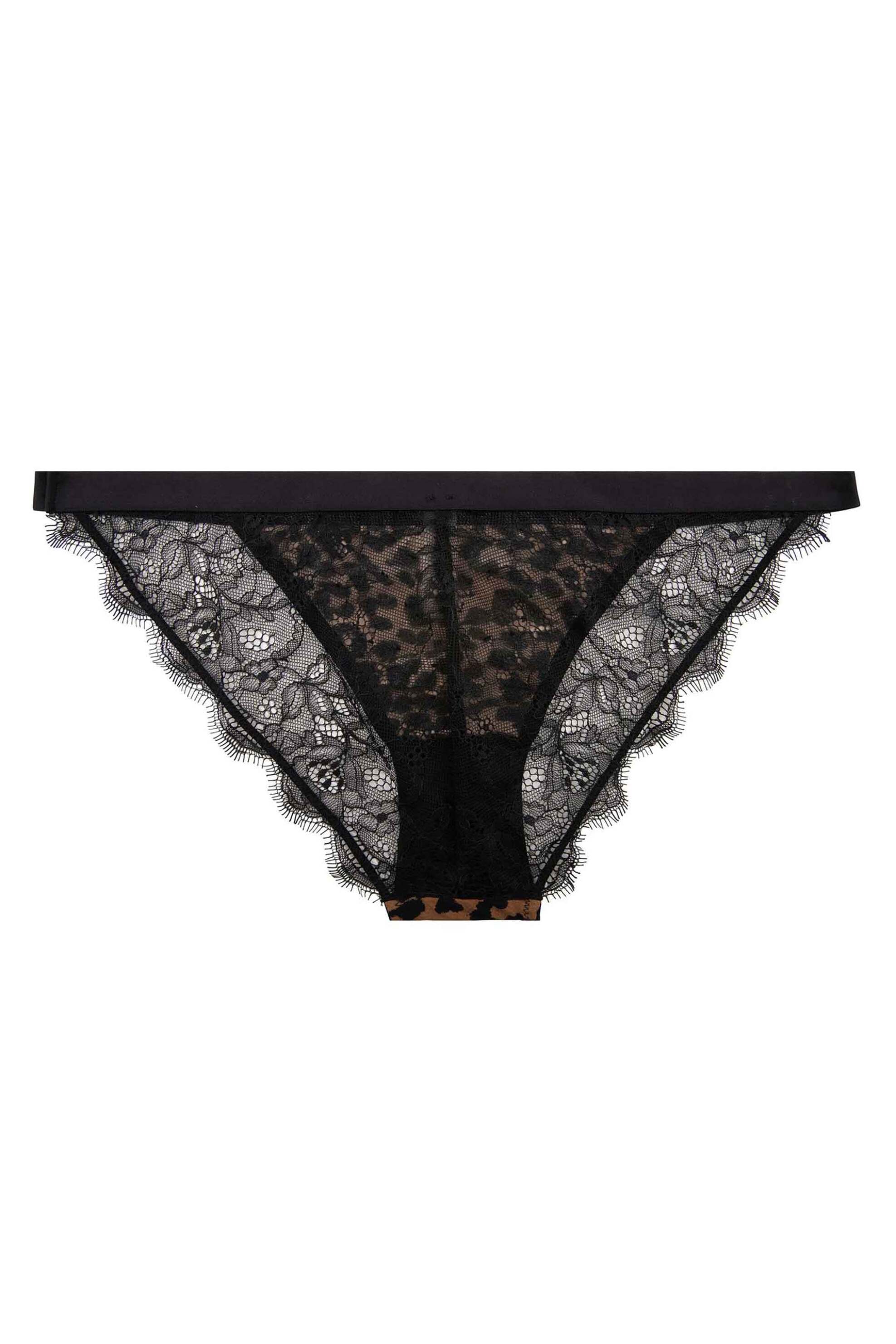 Love Stories γυναικείο σλιπ brief με leopard print και floral δαντέλα "Wild rose" - L002024801 Καφέ φωτογραφία