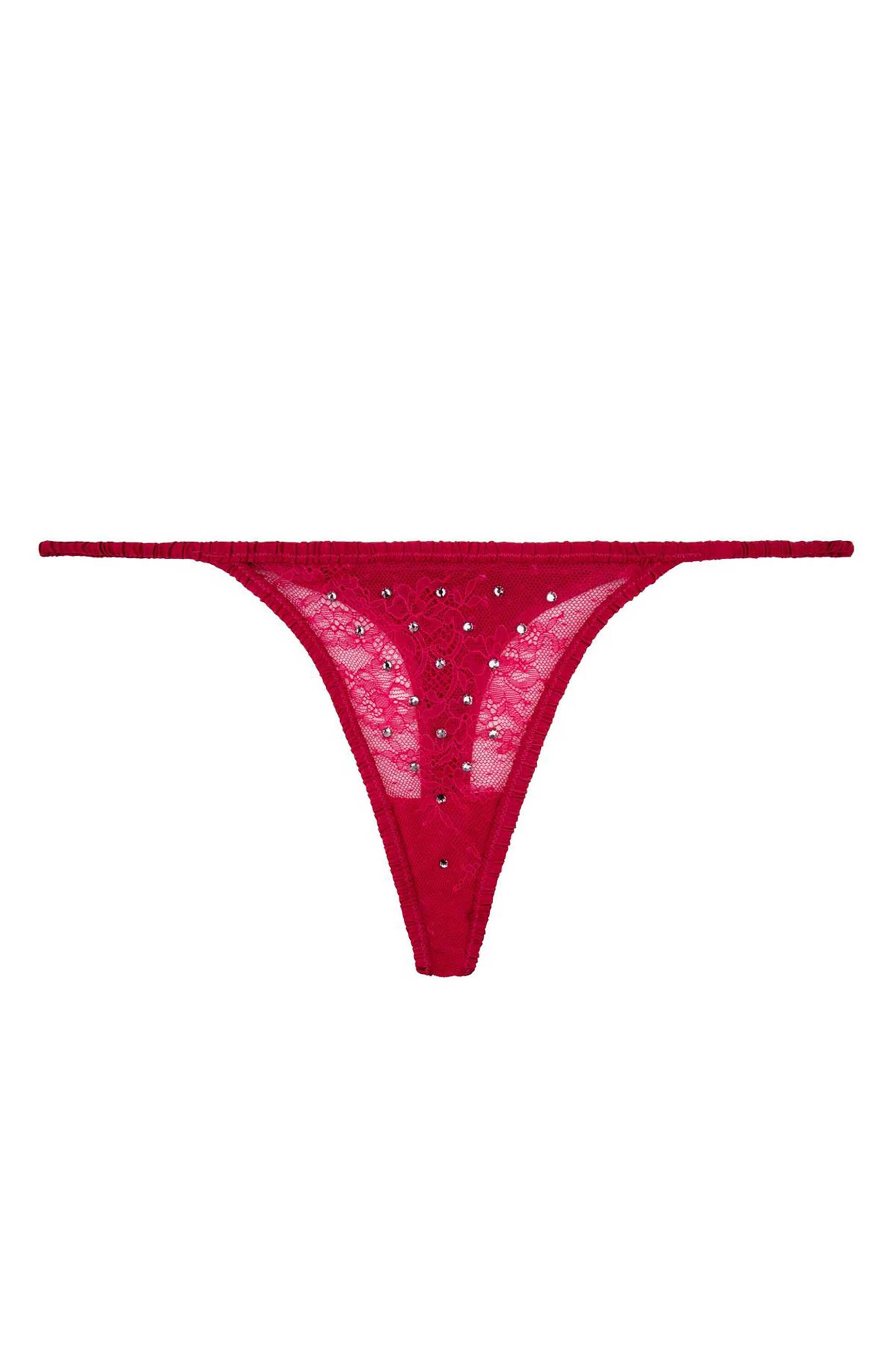 LOVE STORIES Love Stories γυναικείο σλιπ tanga με λεπτομέρειες στρας "Roomie" - L2331055505 Κόκκινο