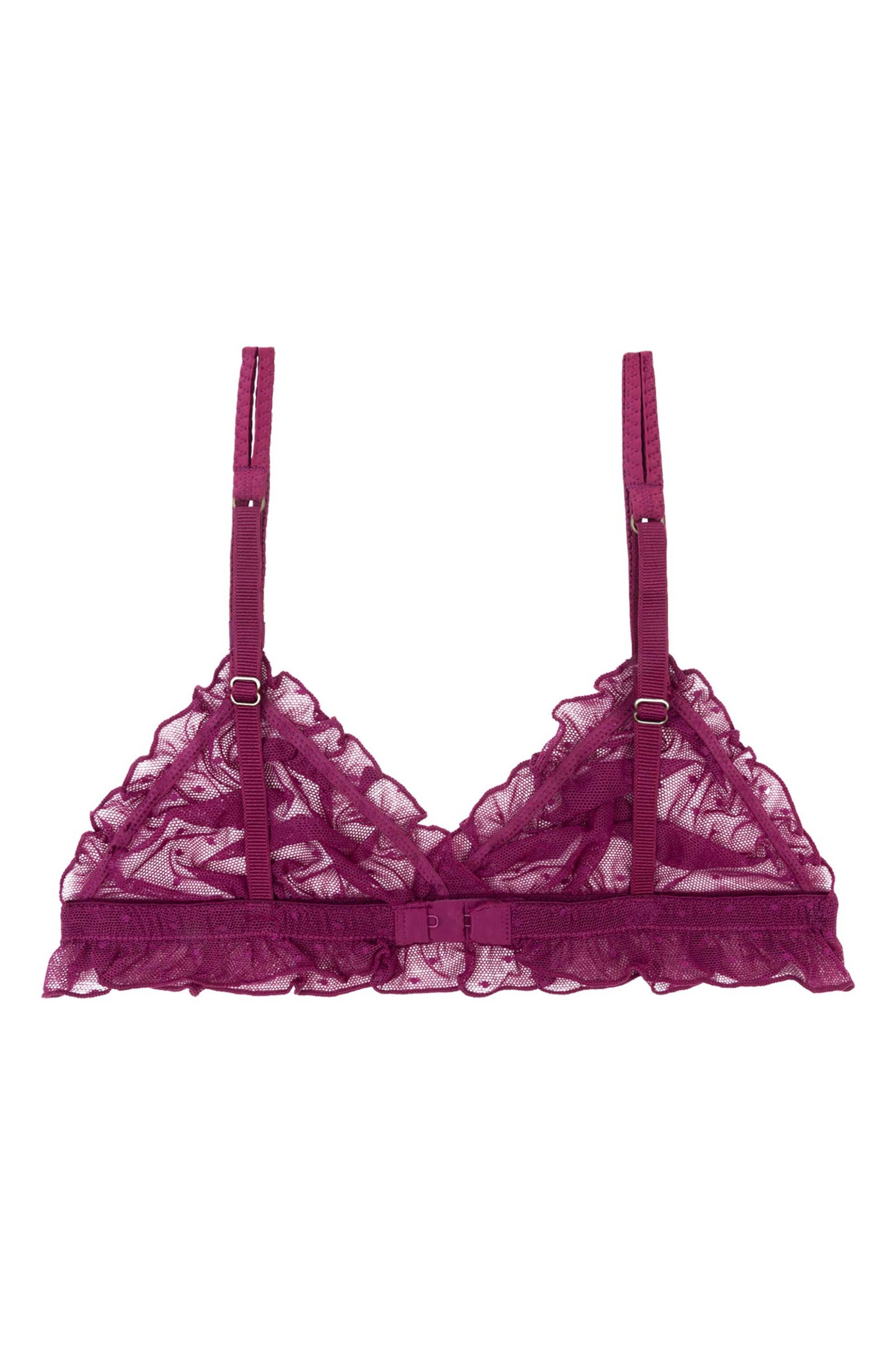 Love Stories γυναικείο τριγωνικό bralette μονόχρωμο με βολάν 