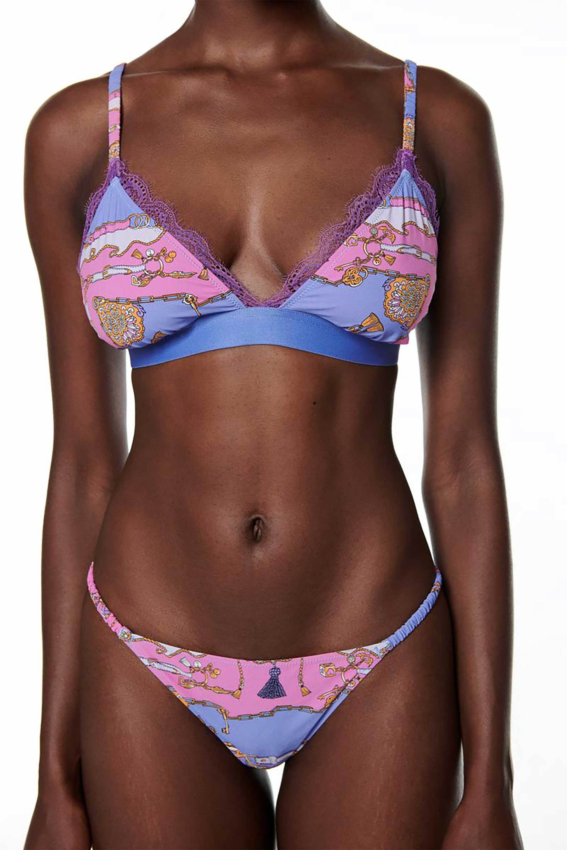 Love Stories γυναικείο τριγωνικό bralette με print "Filippa" - L2371705500 Λιλά φωτογραφία