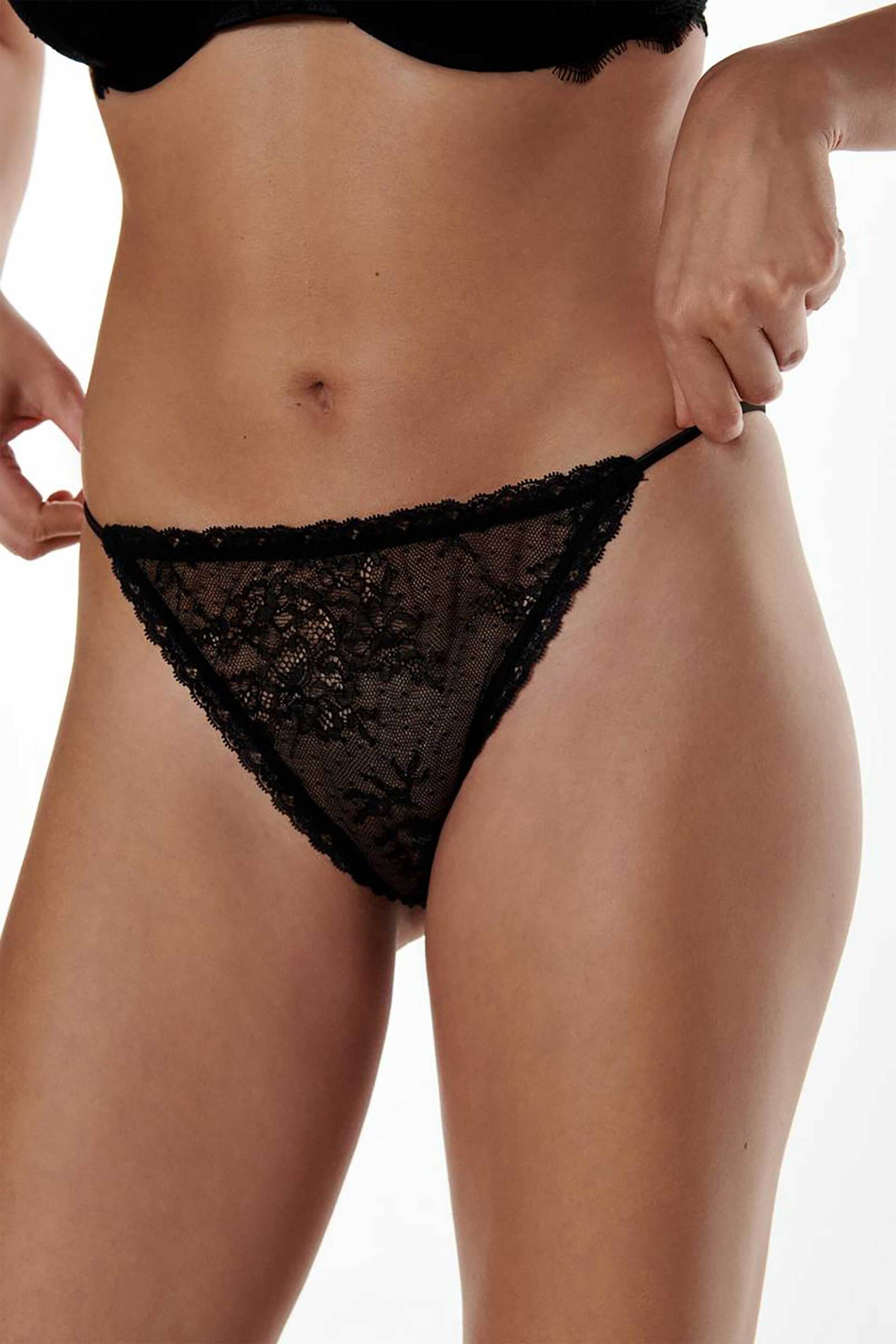 Love Stories γυναικείο σλιπ μονόχρωμο με δαντέλα "Isabel" - L2371708900 Μαύρο φωτογραφία
