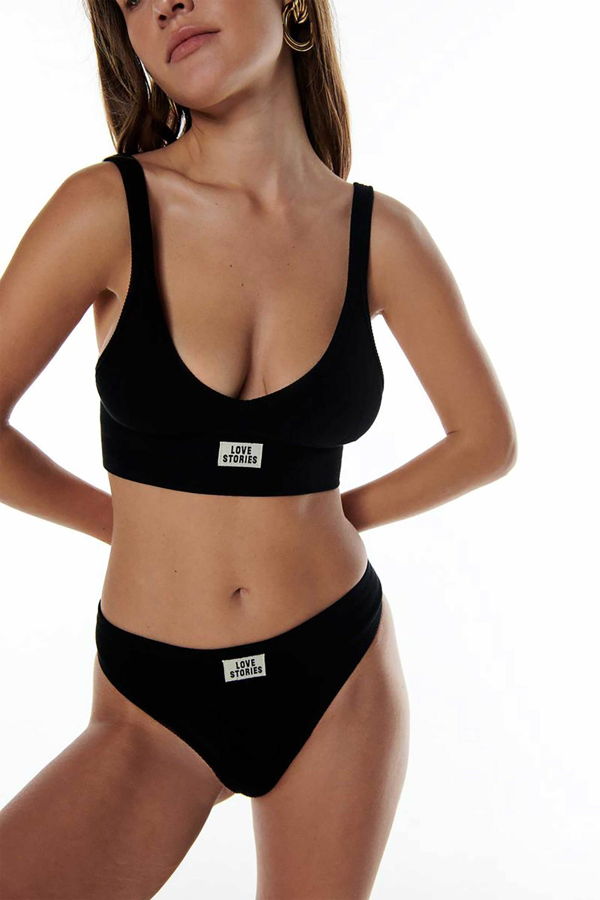 Love Stories γυναικείο σλιπ μονόχρωμο ribbed "Lima" - L2371985900 Μαύρο φωτογραφία