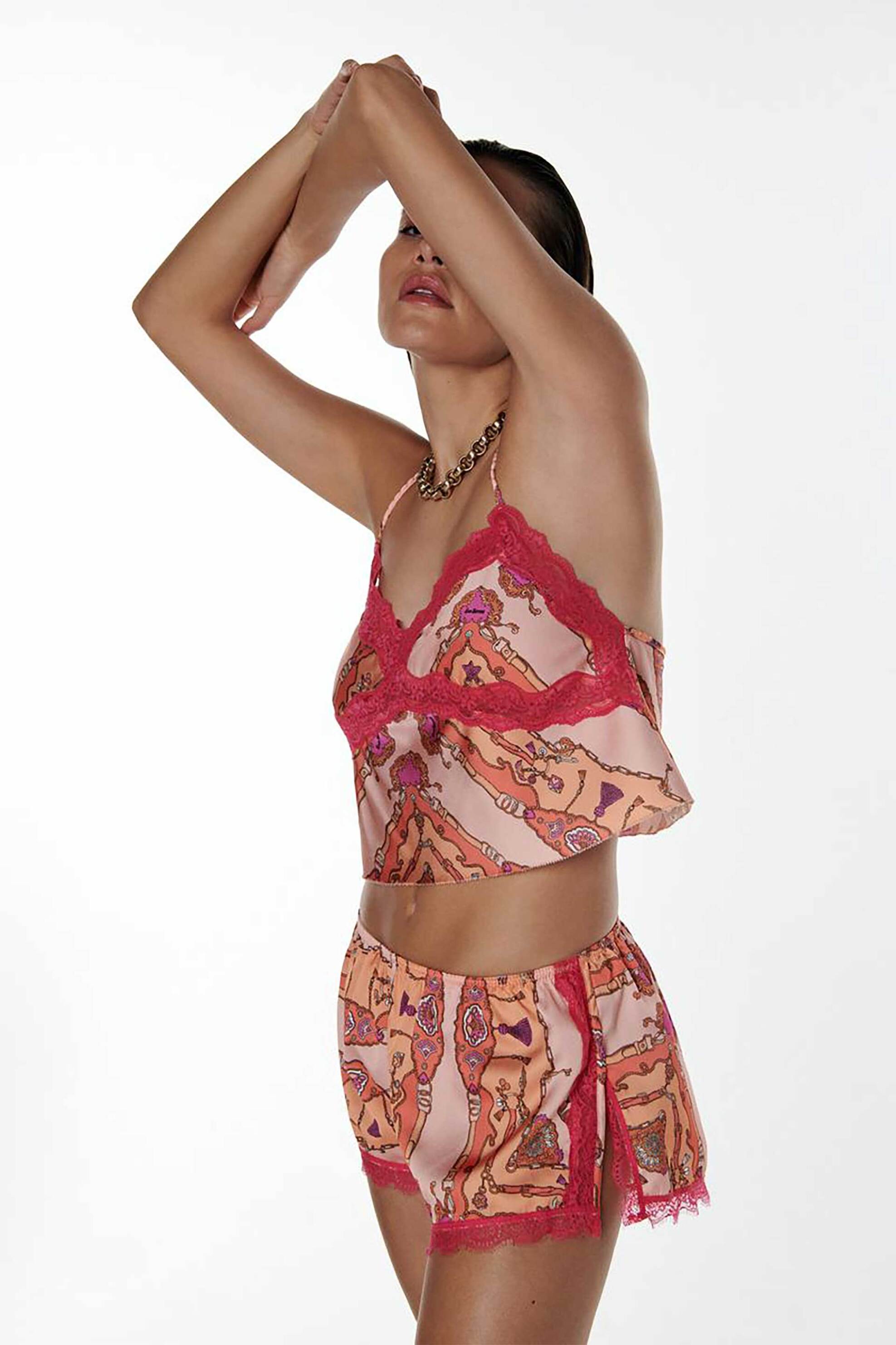 Love Stories γυναικείο τοπ με εμπριμέ print και δαντέλα "Parker" - L2373213525 Φούξια φωτογραφία