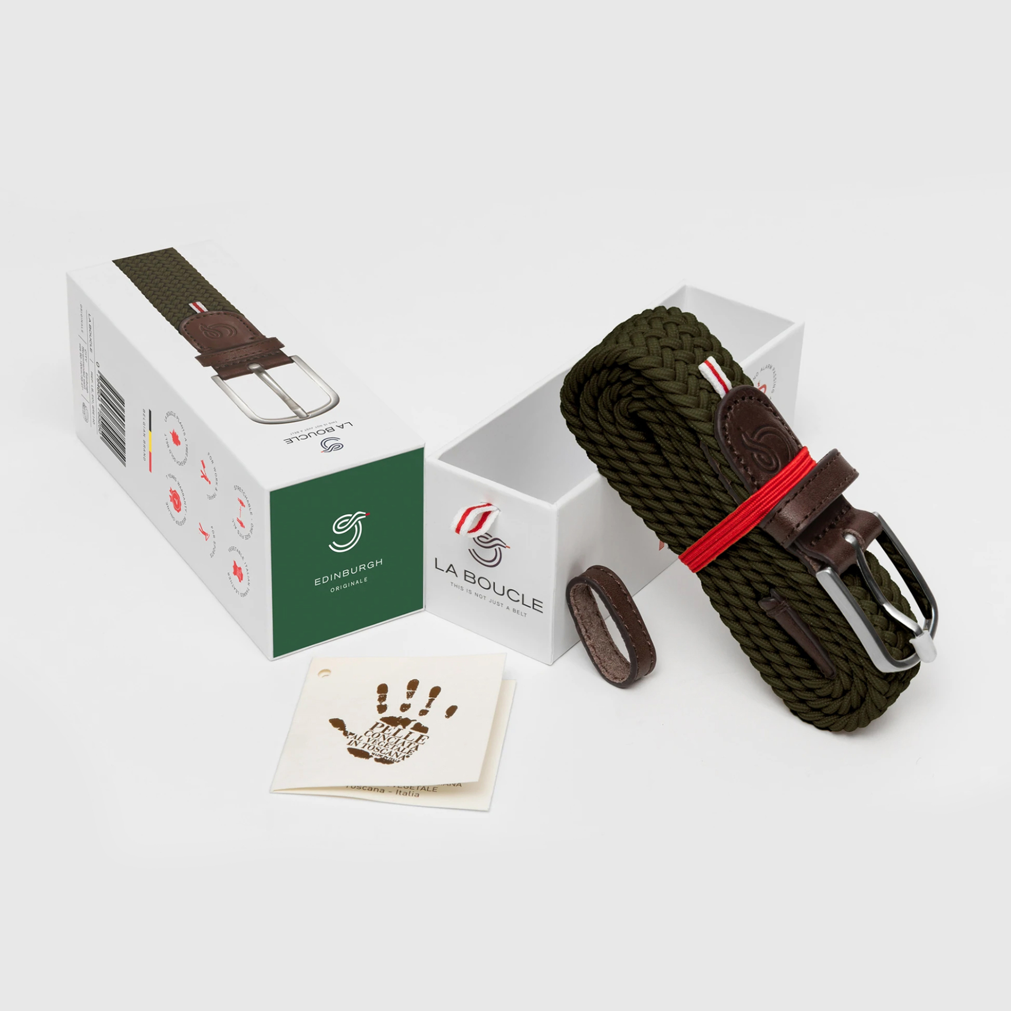La Boucle ανδρική ζώνη "Edinburgh" - LBEDIGRE Πράσινο φωτογραφία
