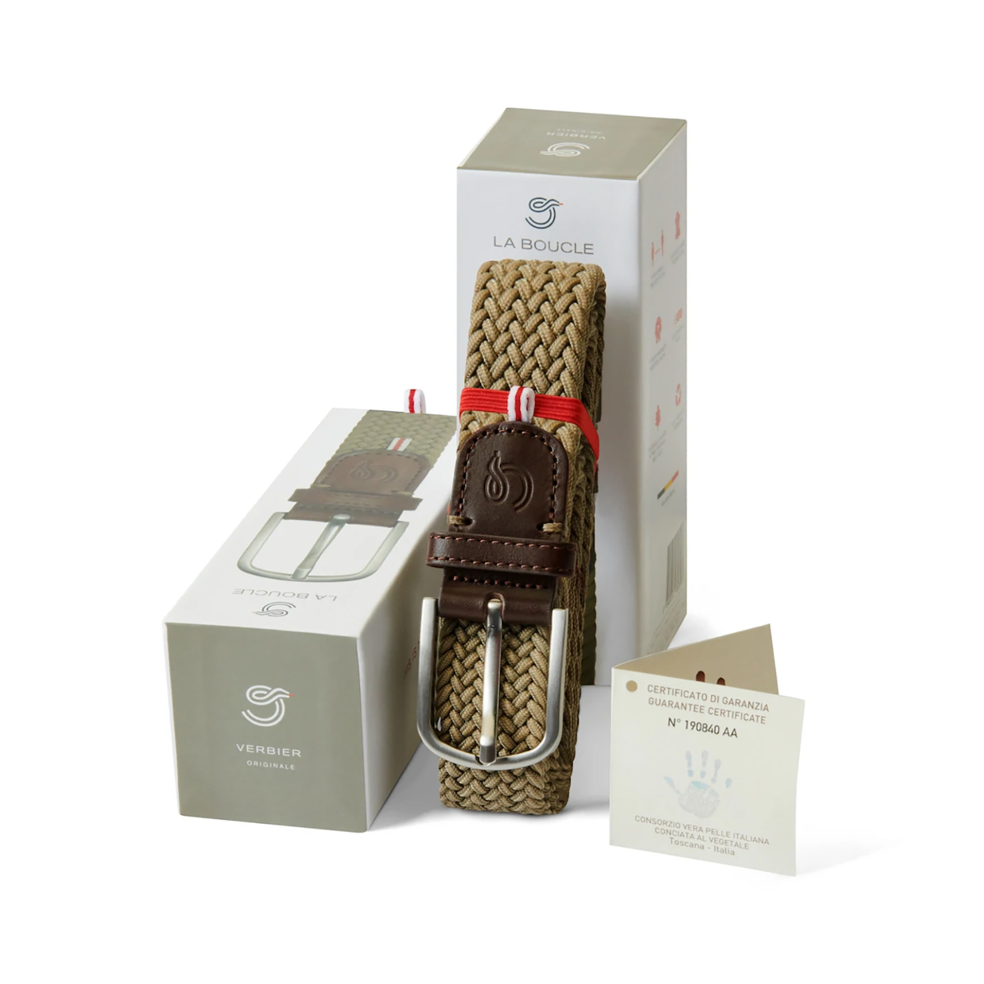 La Boucle ανδρική ζώνη "Verbier" - LBVERTAU Καφέ φωτογραφία