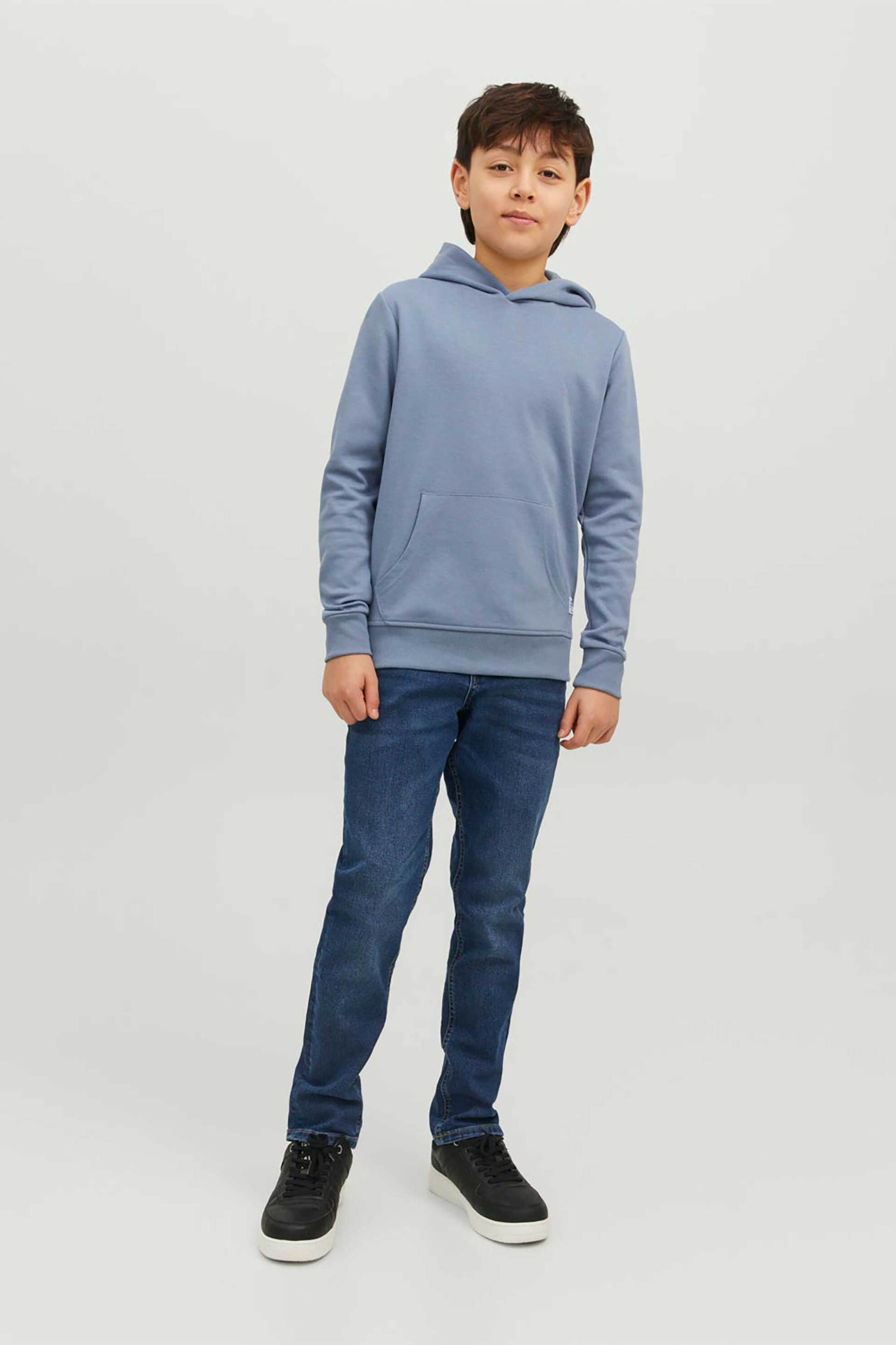 JACK & JONES παιδικό βαμβακερό τζην παντελόνι μονόχρωμο με logo patch Slim fit - 12237499 Denim Blue