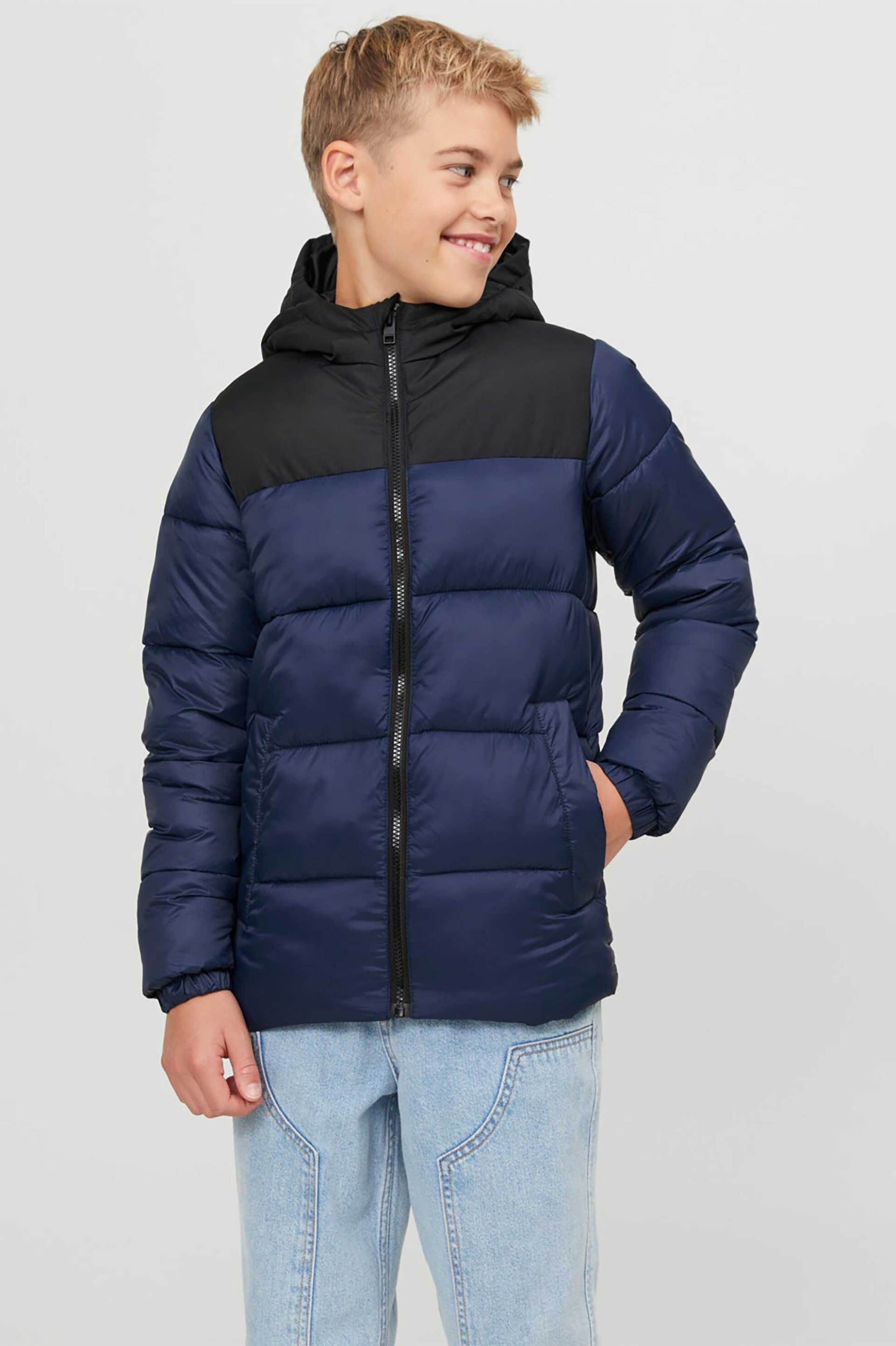 JACK & JONES JACK & JONES παιδικό puffer μπουφάν με καπιτονέ σχέδιο και κουκούλα - 12236884 Μπλε Σκούρο