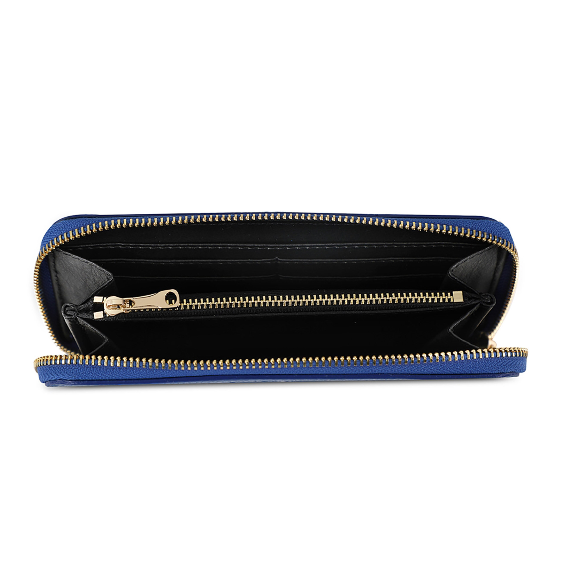 Folli Follie γυναικείο δερμάτινο πορτοφόλι με φερμουάρ και ανάγλυφο λογότυπο "Mini Discoveries" - WA22L001GU Μπλε Ραφ φωτογραφία