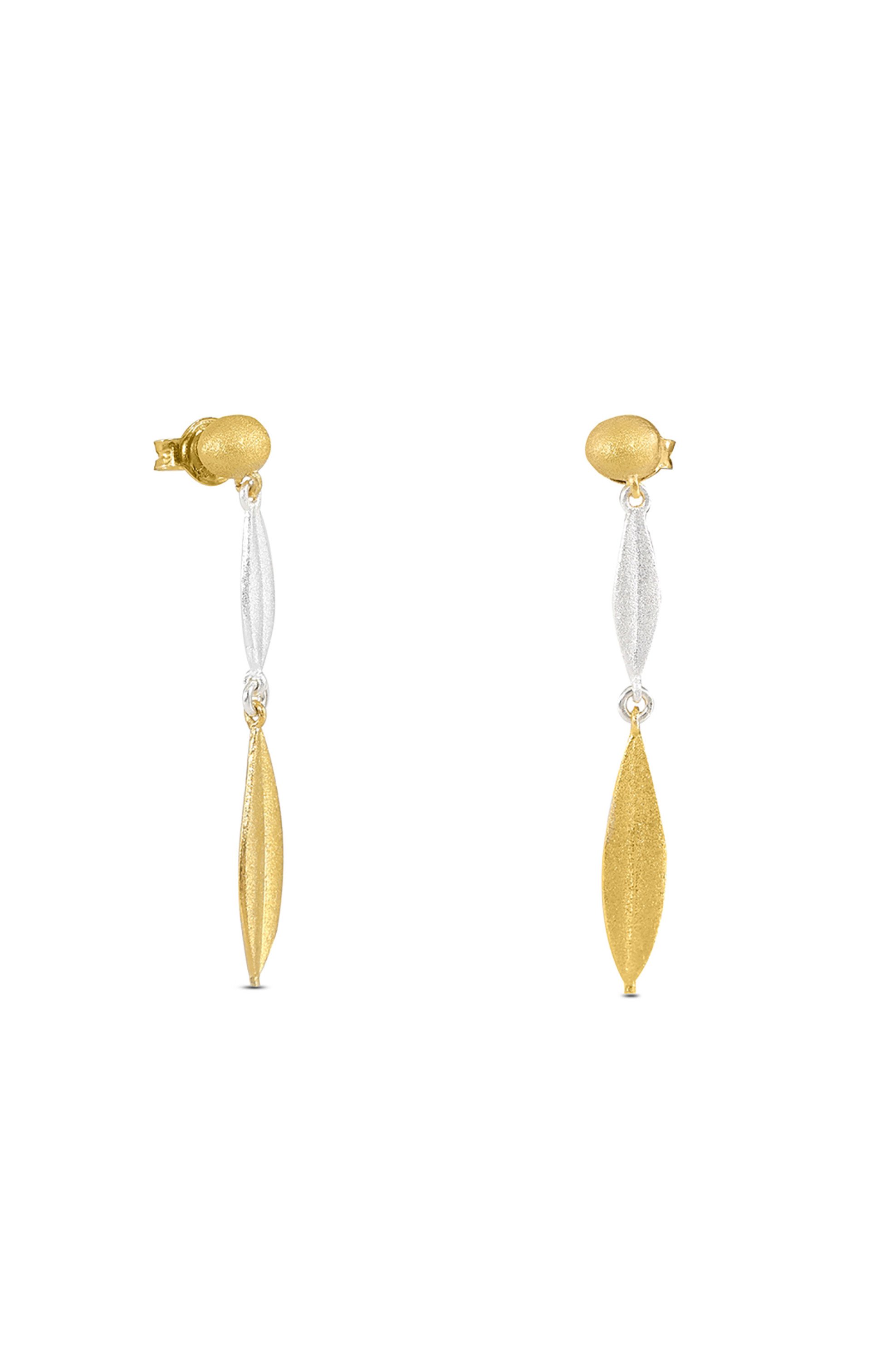 FOLLI FOLLIE Folli Follie γυναικεία κρεμαστά ασημένια σκουλαρίκια δίχρωμα Anima Olea - 1E22S048Y Λιλά