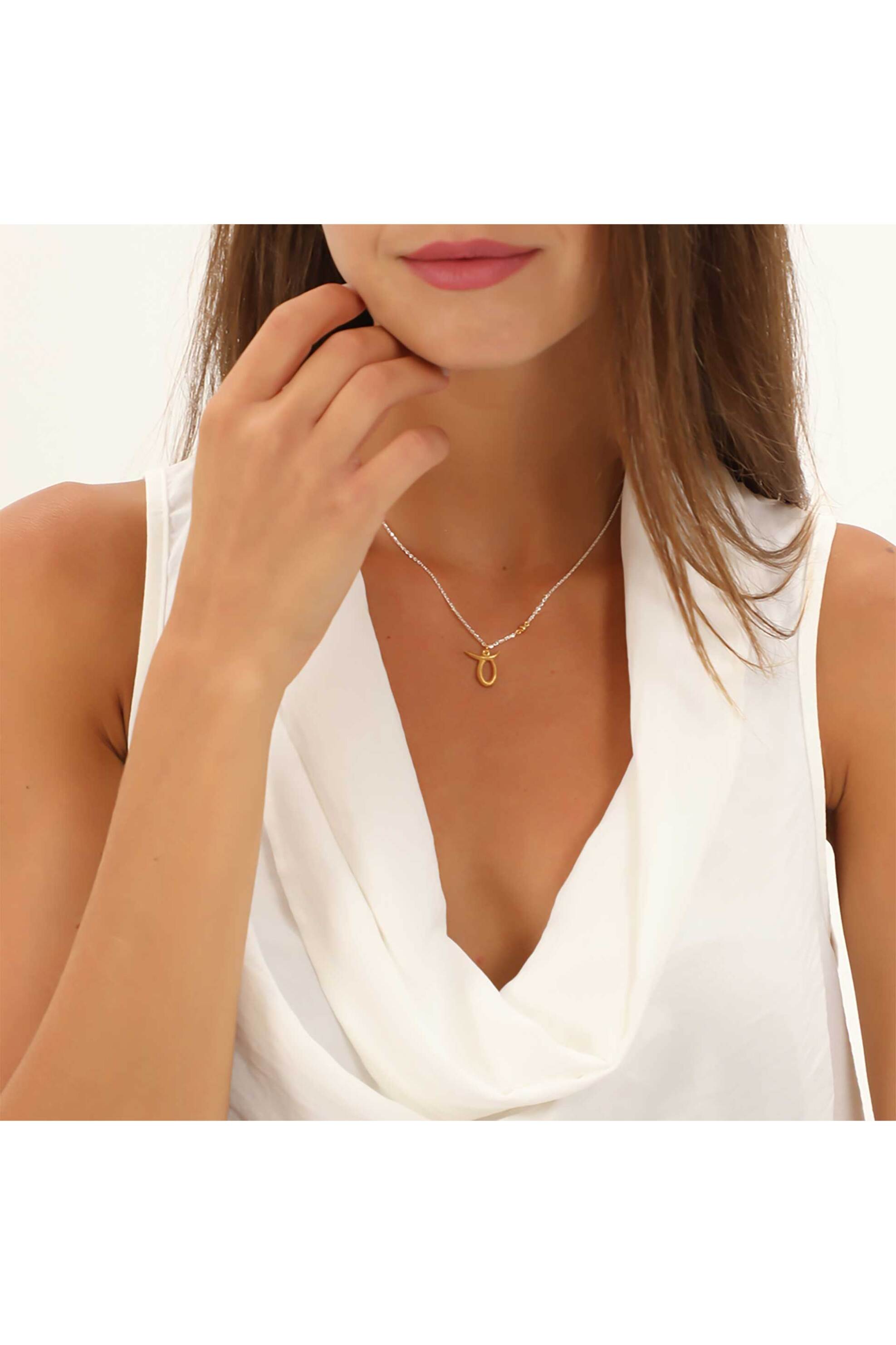 Folli Follie γυναικείο κοντό ασημένιο κολιέ με το ζώδιο Ταύρος "Star Sign" - 1N23S077Y Ασημί φωτογραφία