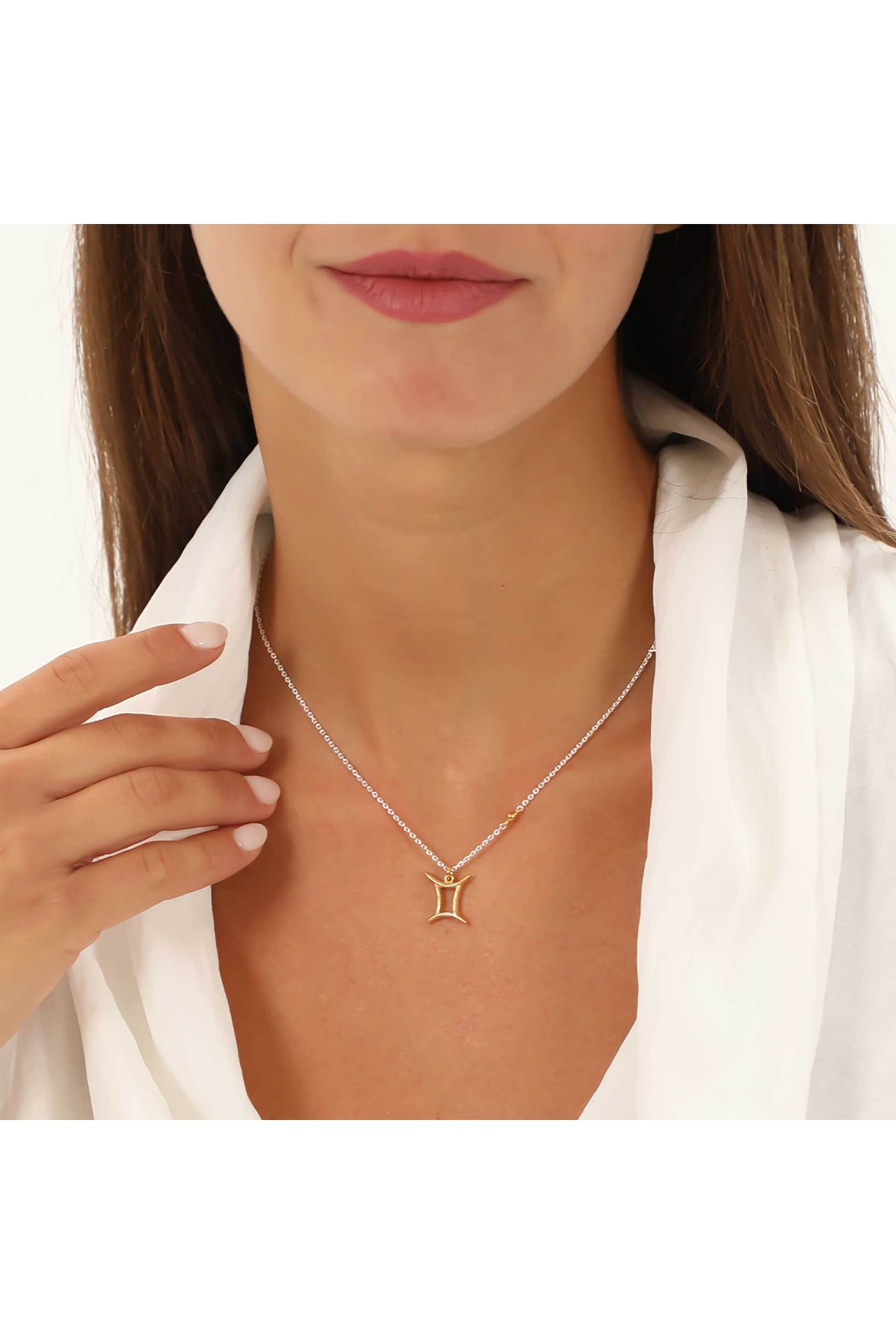 Folli Follie γυναικείο κοντό ασημένιο κολιέ με το ζώδιο Δίδυμος "Star Sign" - 1N23S078Y Ασημί φωτογραφία