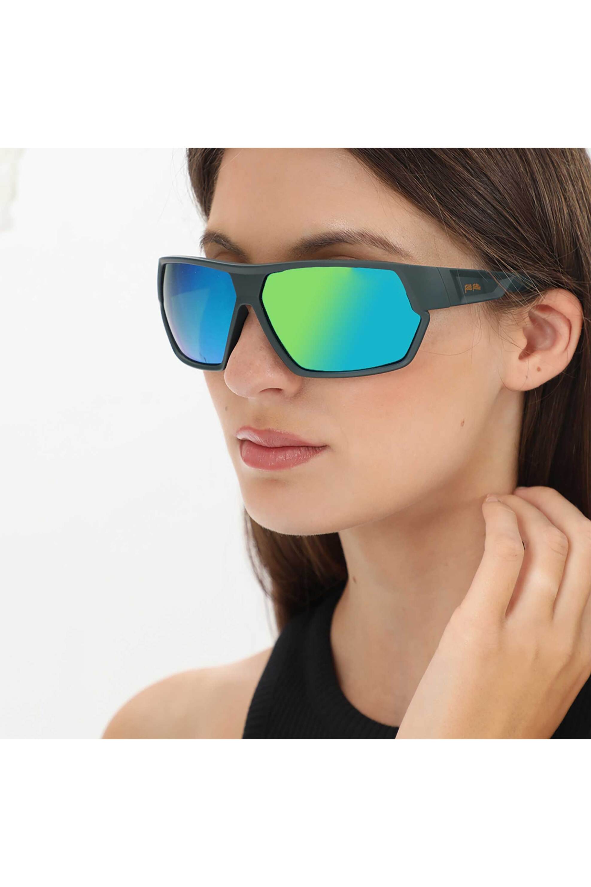 Folli Follie Γυναικεία Γυαλιά Ηλίου με Μεγάλη Wrap Around Μάσκα - Sg23B030E Πράσινο