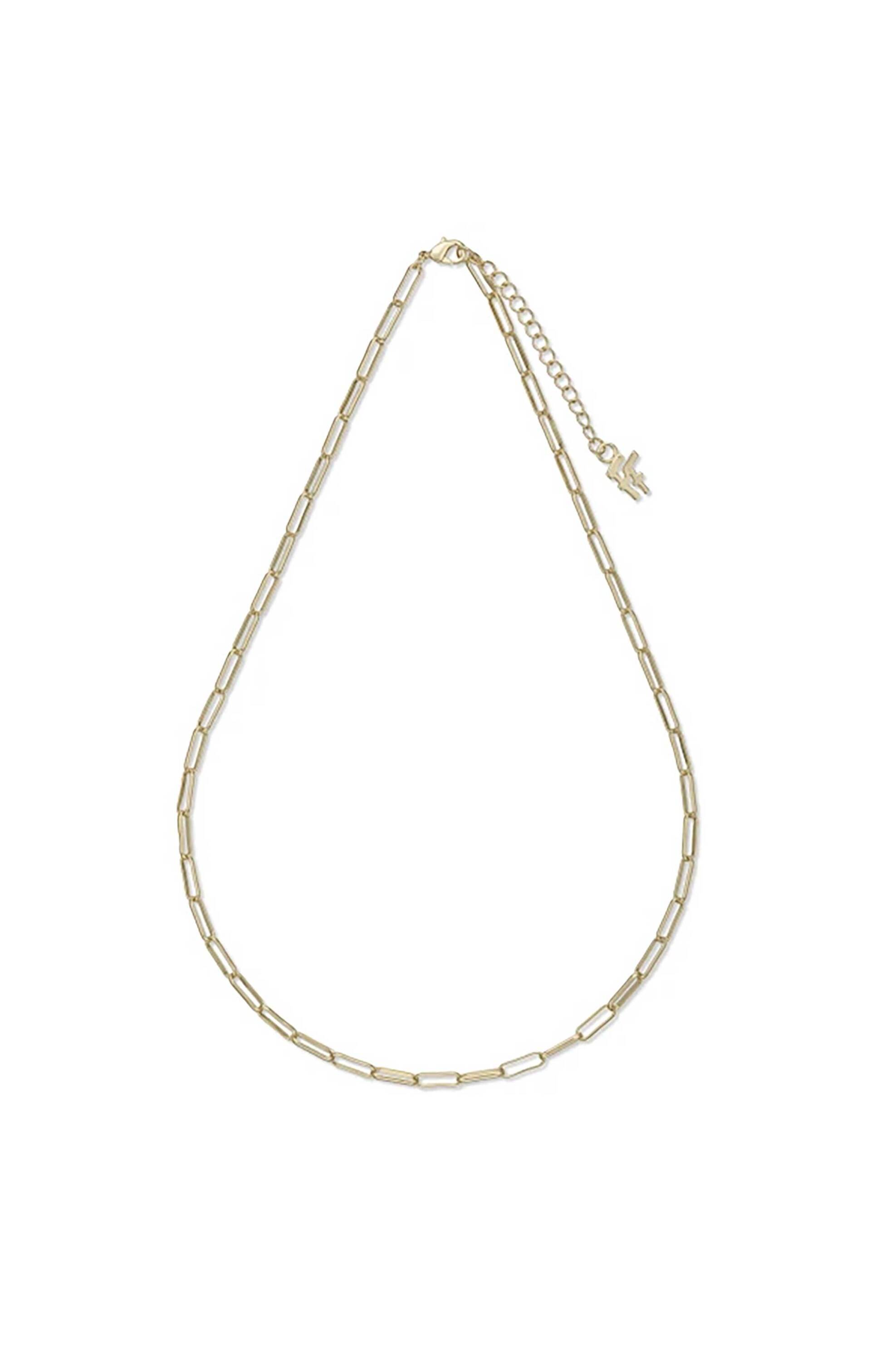 Folli Follie γυναικείο επίχρυσο κολιέ αλυσίδα με παραλληλόγραμμους κρίκους "The Chain Addiction" - 1N24D104Y Χρυσό