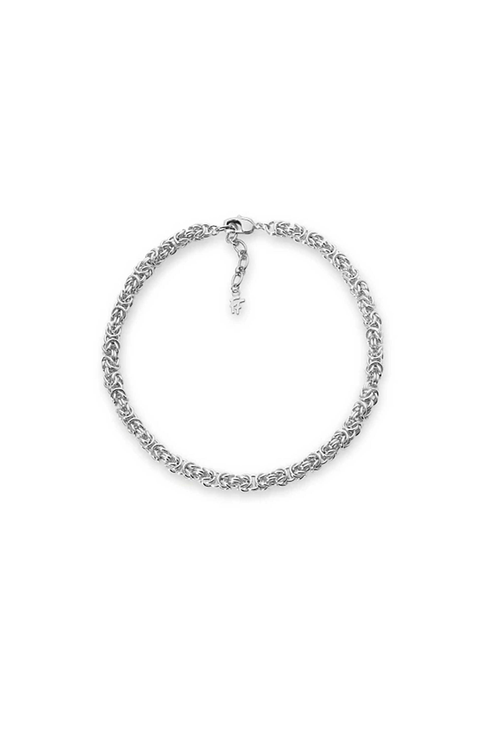 Folli Follie γυναικείο ασημί κολιέ με πλεκτή αλυσίδα "The Chain Addiction" - 1N24D102 Ασημί