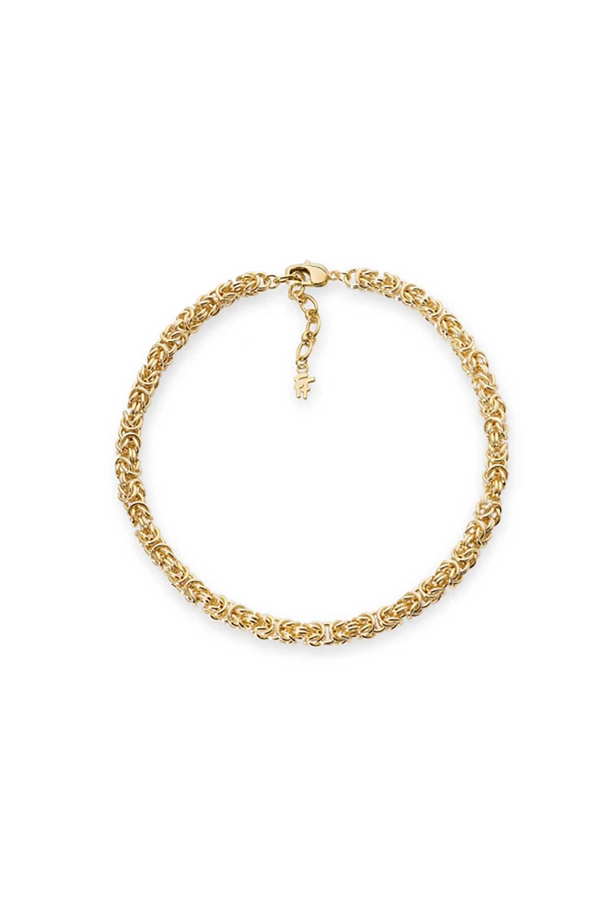 Folli Follie γυναικείο επίχρυσο κολιέ με πλεκτή αλυσίδα "The Chain Addiction" - 1N24D102Y Χρυσό