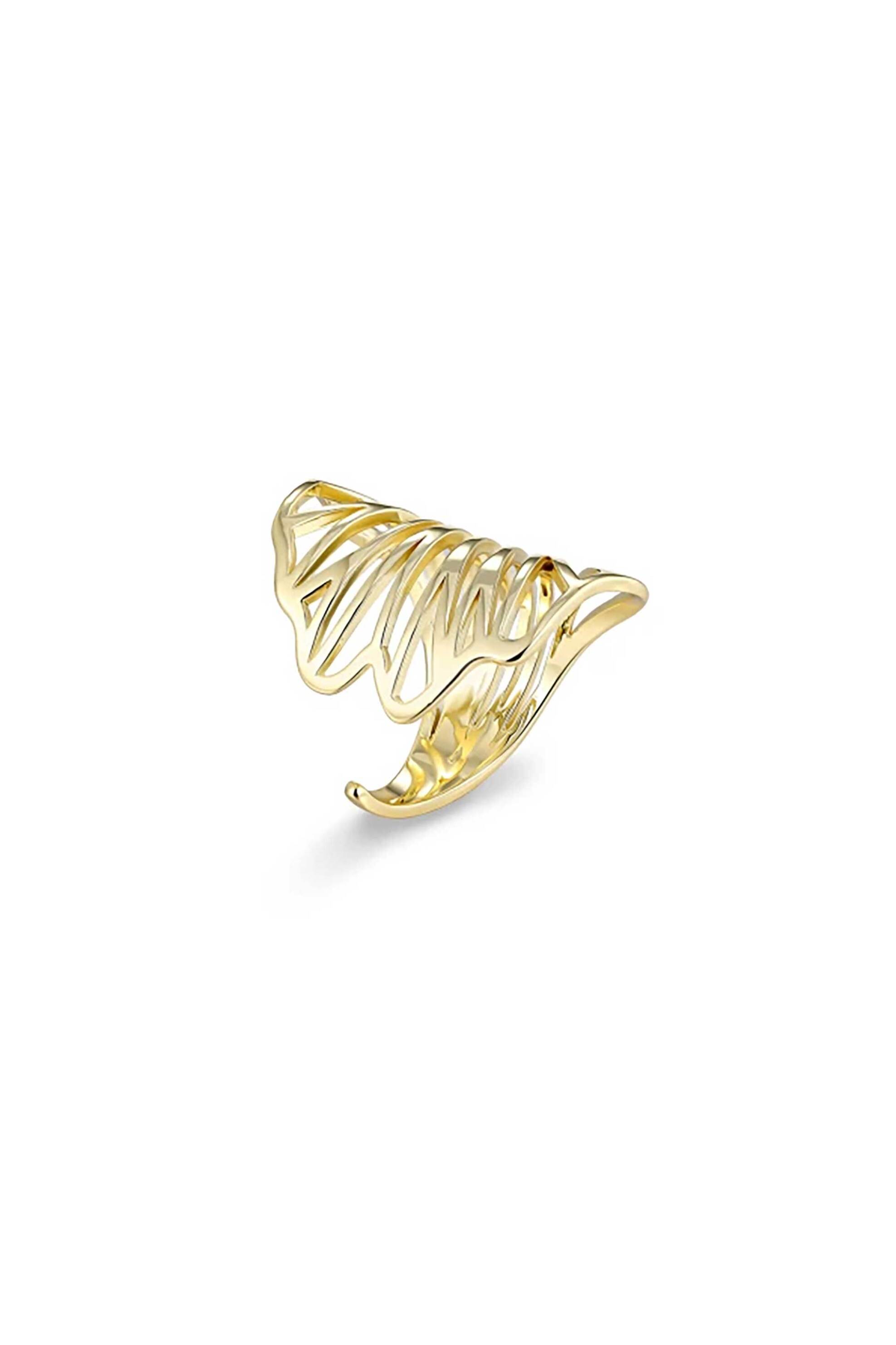 Folli Follie γυναικείο επίχρυσο δαχτυλίδι "Mystic Petals" - 1R24D056Y Χρυσό