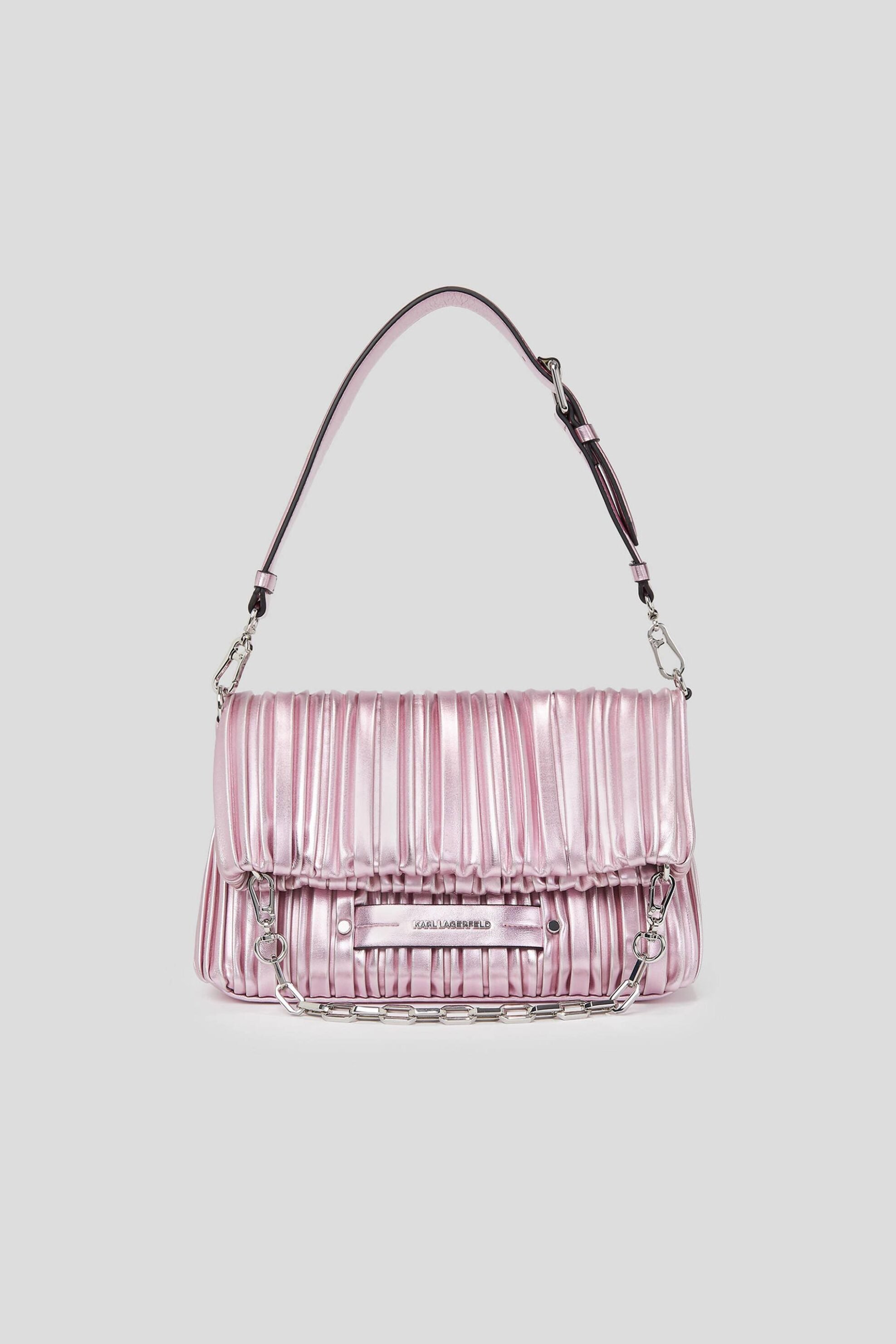 KARL LAGERFELD Karl Lagerfeld γυναικεία τσάντα tote με all-over ιριδίζον ανάγλυφο σχέδιο "K/Kushion" - 235W3051 Ροζ