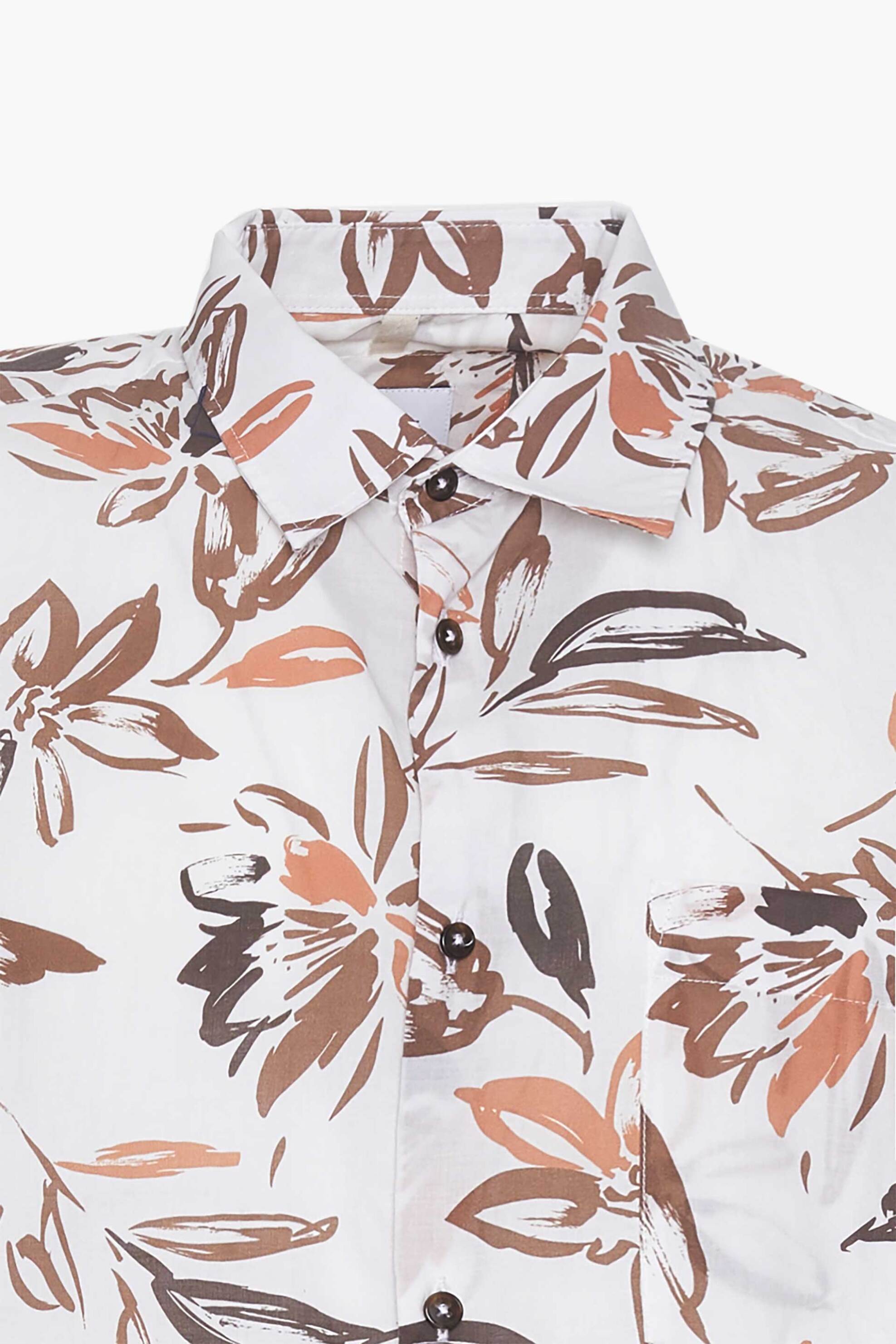 Sseinse ανδρικό κοντομάνικο πουκάμισο με floral print - CE937SS 124 Λευκό φωτογραφία
