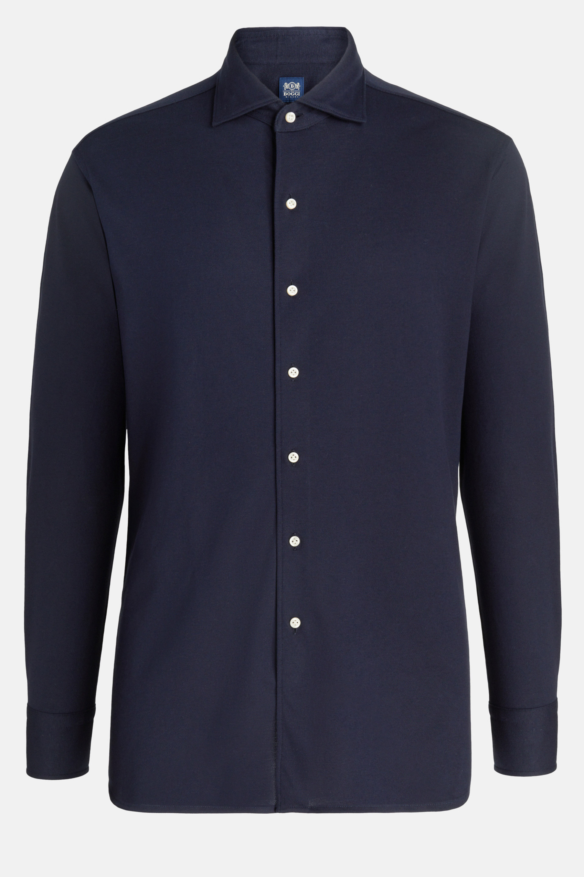 Boggi Milano ανδρικό πουκάμισο μονόχρωμο Regular Fit - BO20C000402 Μπλε Σκούρο φωτογραφία