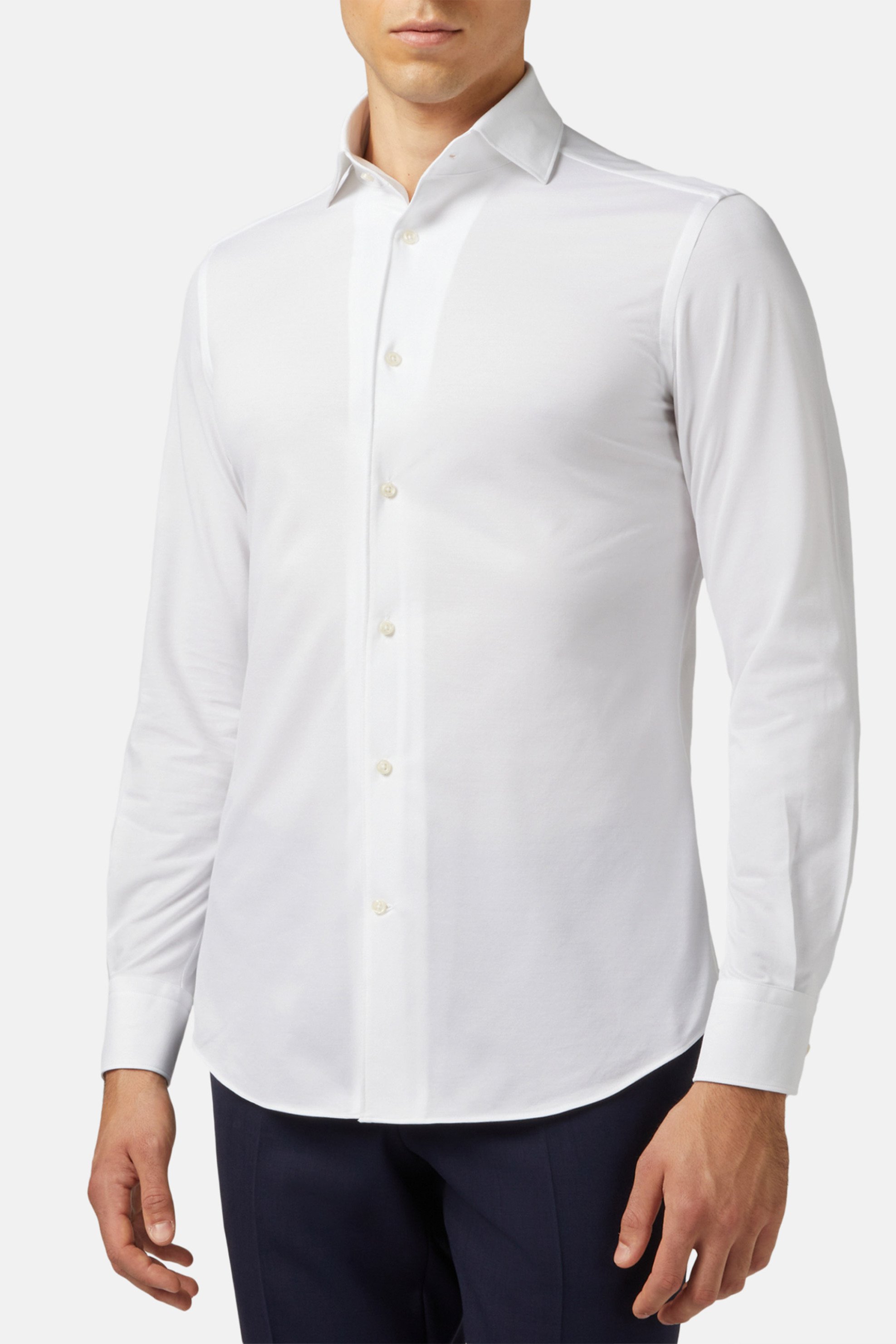 BOGGI MILANO Boggi Milano ανδρικό πουκάμισο μονόχρωμο Regular Fit - BO21C004101 Λευκό