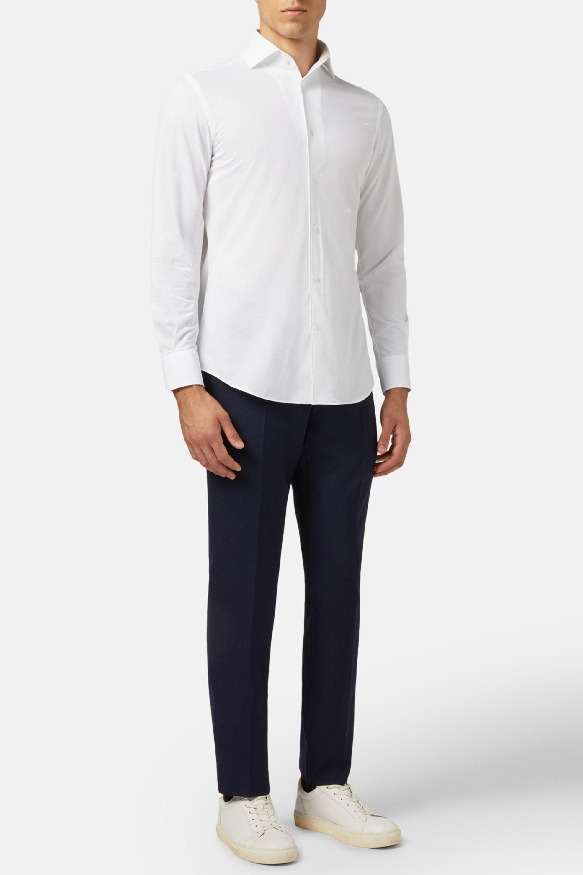 Boggi Milano ανδρικό πουκάμισο μονόχρωμο Regular Fit - BO21C004101 Λευκό φωτογραφία