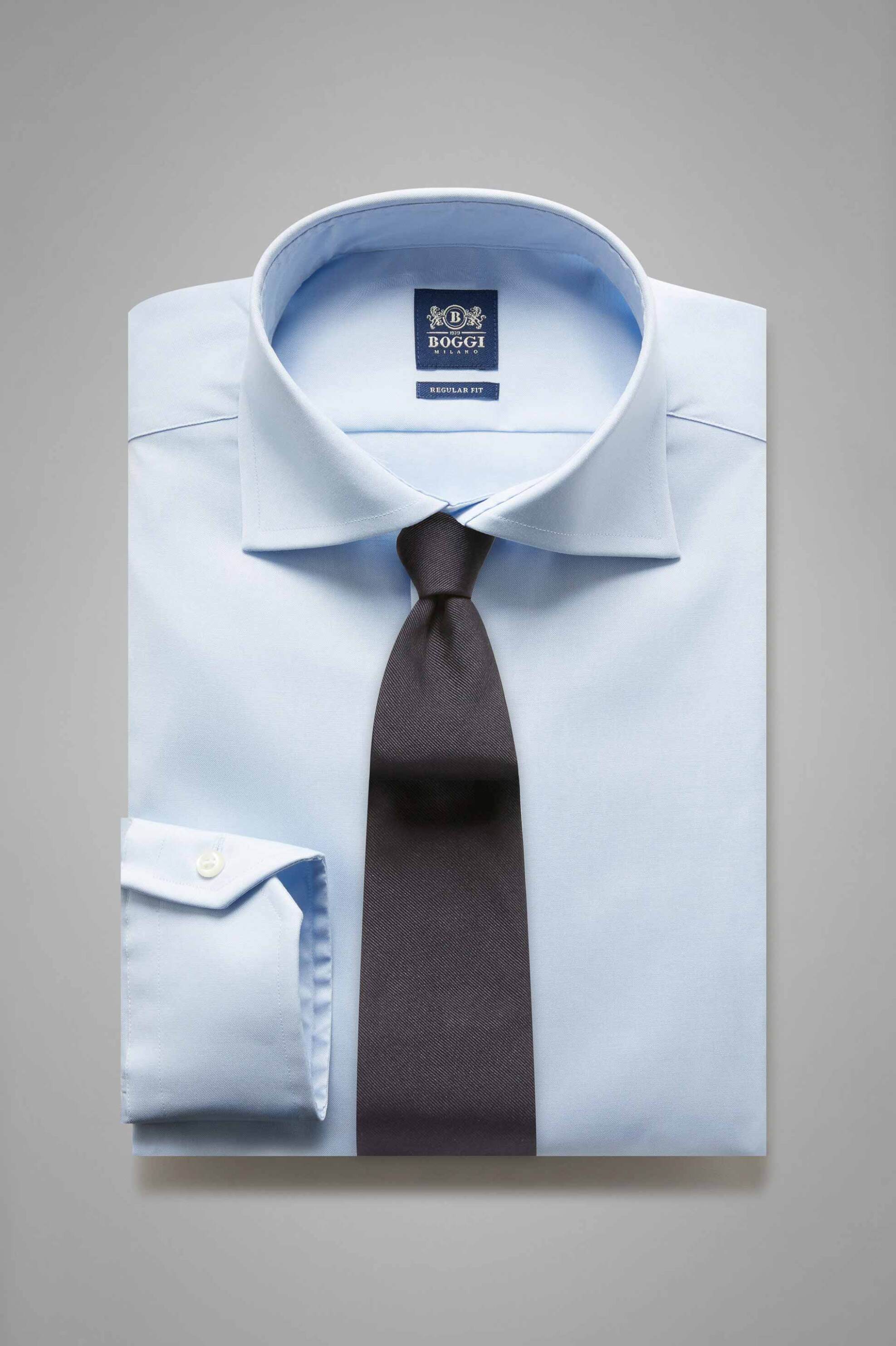 BOGGI MILANO Boggi Milano ανδρικό πουκάμισο μονόχρωμο Regular Fit - BO21C004702 Σιελ