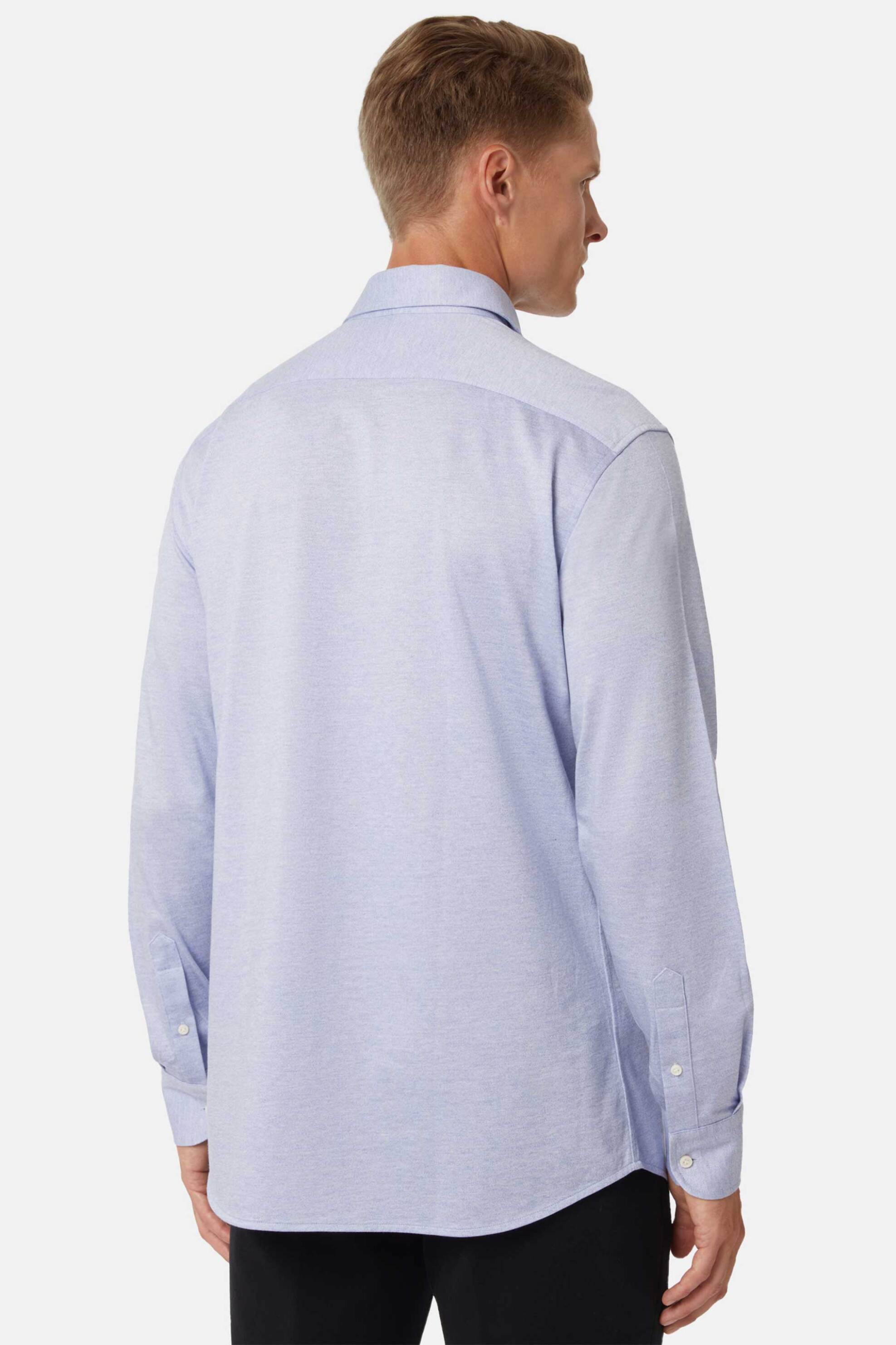 Boggi Milano ανδρικό πουκάμισο μονόχρωμο Regular Fit - BO23A068702 Denim Blue Ανοιχτό φωτογραφία