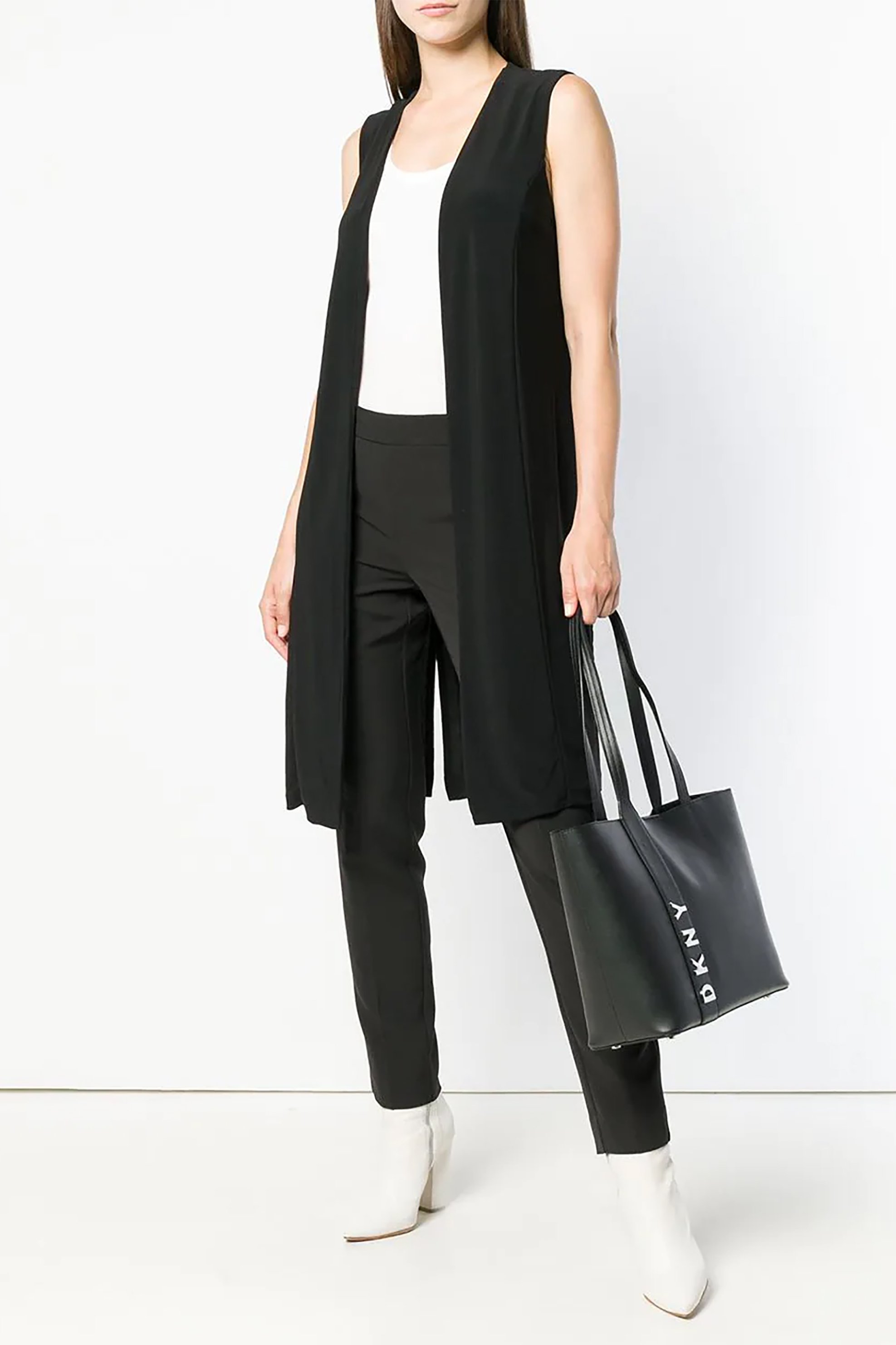 DKNY γυναικεία αμάνικη ζακέτα μονόχρωμη με διαφάνεια - W3319DKA Μαύρο φωτογραφία