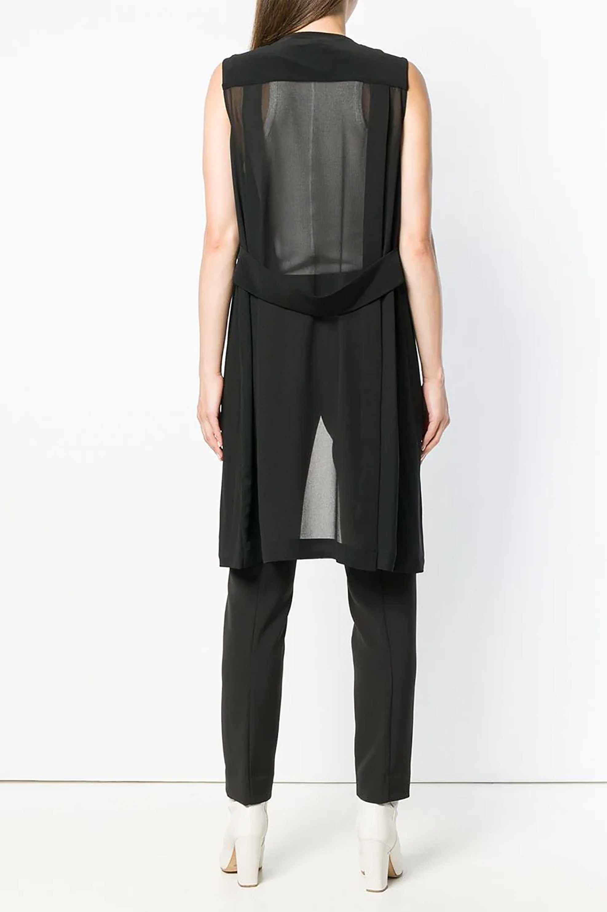 DKNY γυναικεία αμάνικη ζακέτα μονόχρωμη με διαφάνεια - W3319DKA Μαύρο φωτογραφία