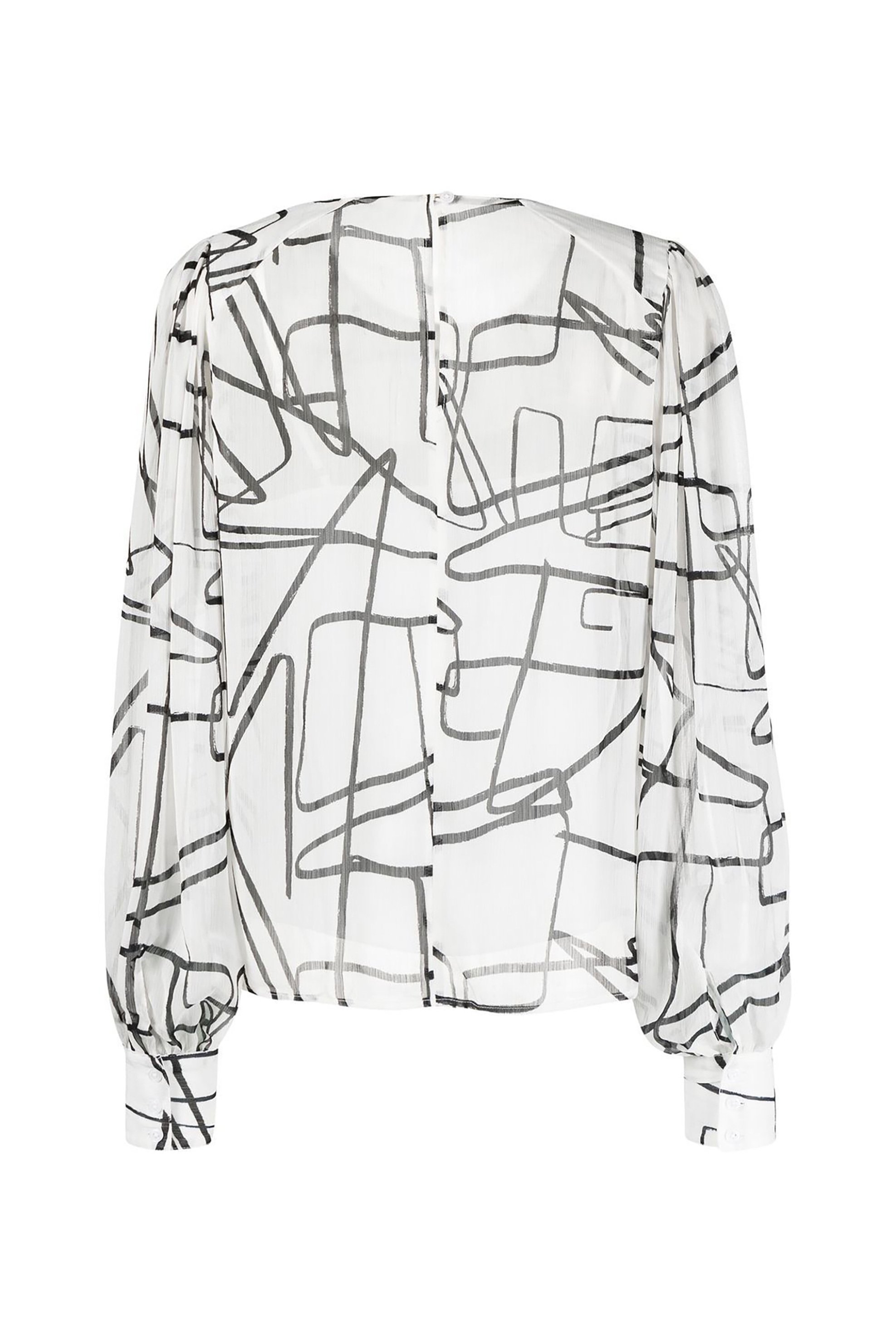 Dkny Γυναικεία Μπλούζα με Μακρύ Μανίκι Και All-Over Graphic Print - P2Kavq07 Λευκό
