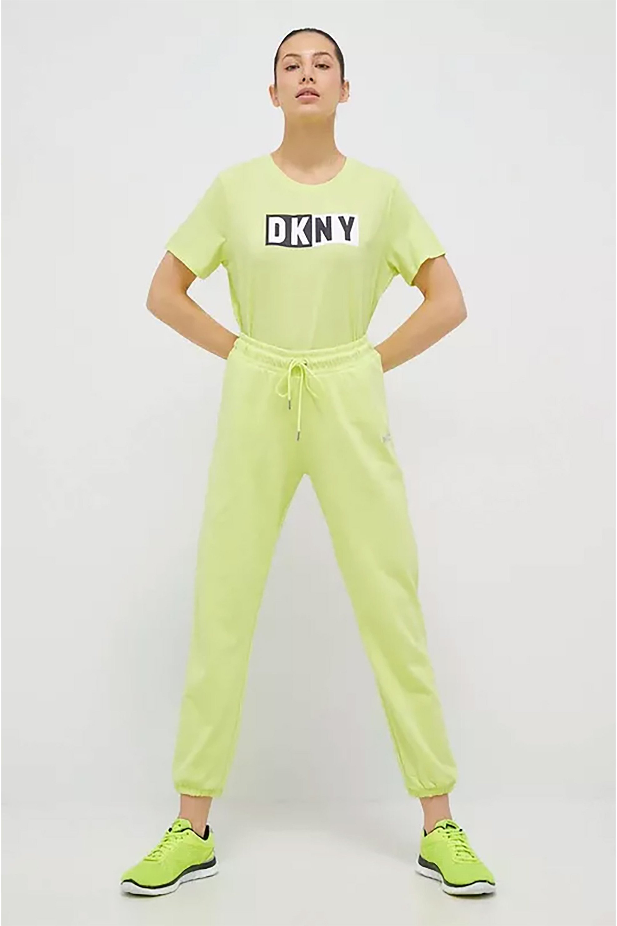 DKNY DKNY γυναικείο T-shirt με logo print και στρογγυλή λαιμόκοψη Regular Fit - DP2T5894 Πράσινο Lime - 3
