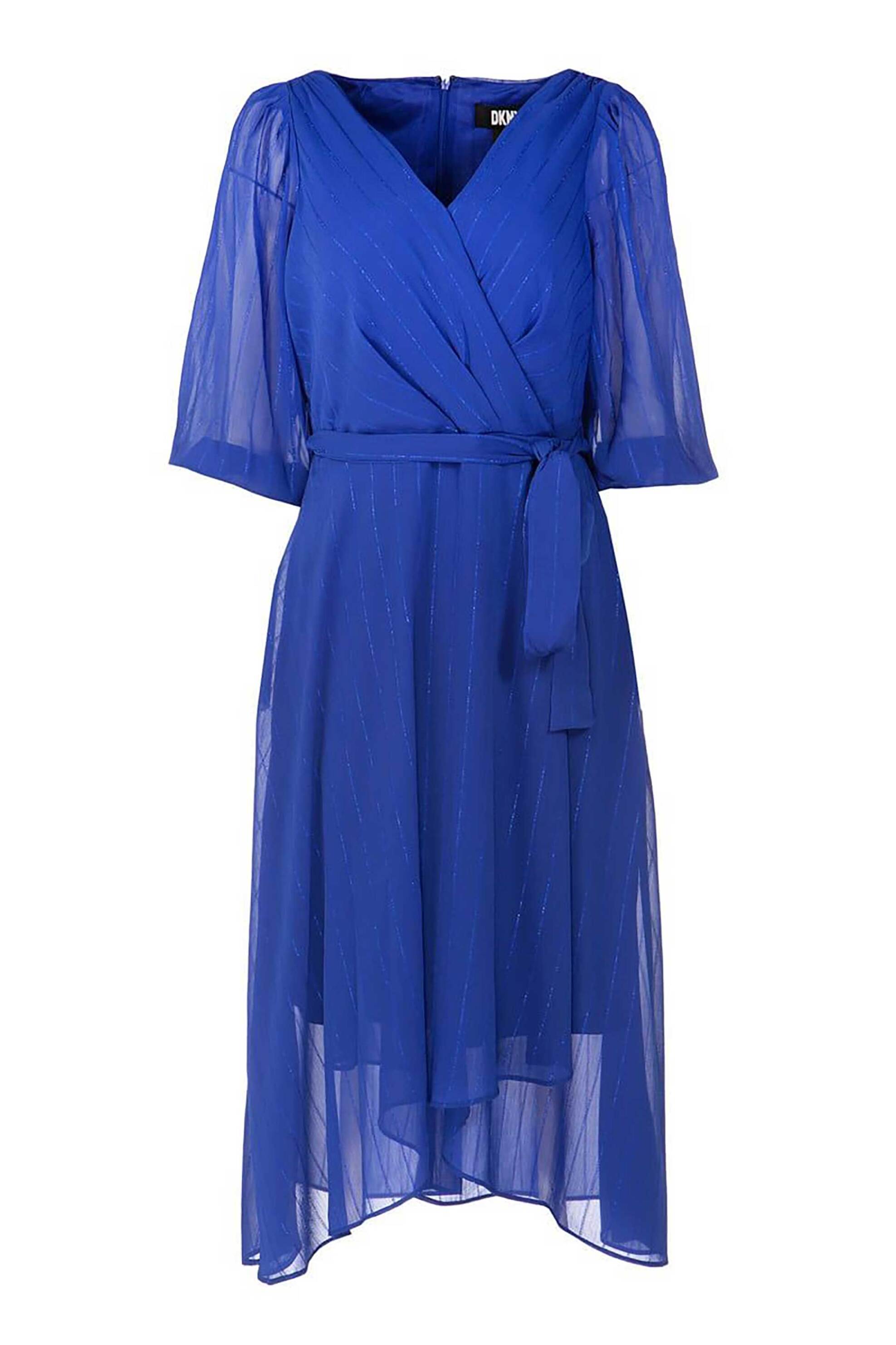 DKNY γυναικείο midi φόρεμα με μεταλλικό νήμα - DD2JM570 Μπλε Ηλεκτρίκ