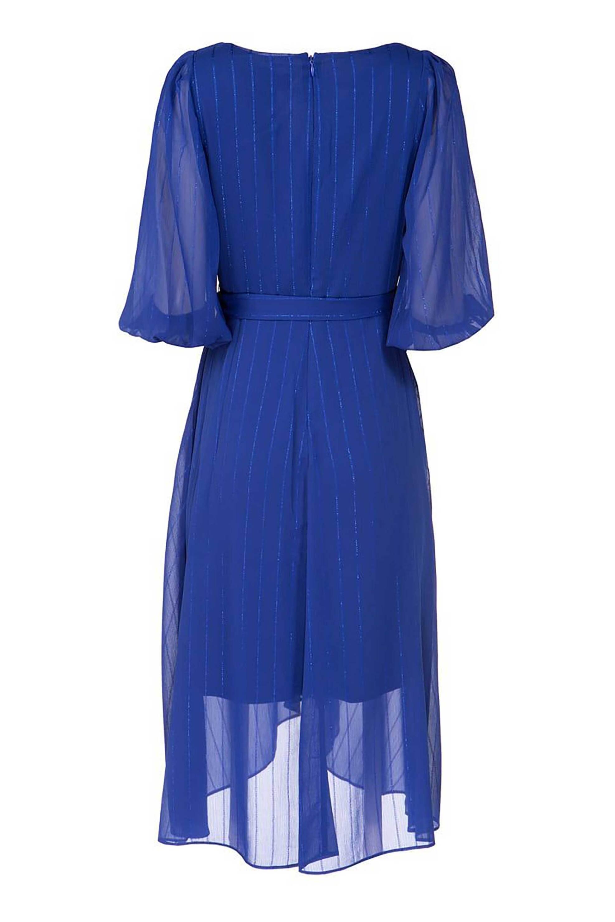 DKNY γυναικείο midi φόρεμα με μεταλλικό νήμα - DD2JM570 Μπλε Ηλεκτρίκ