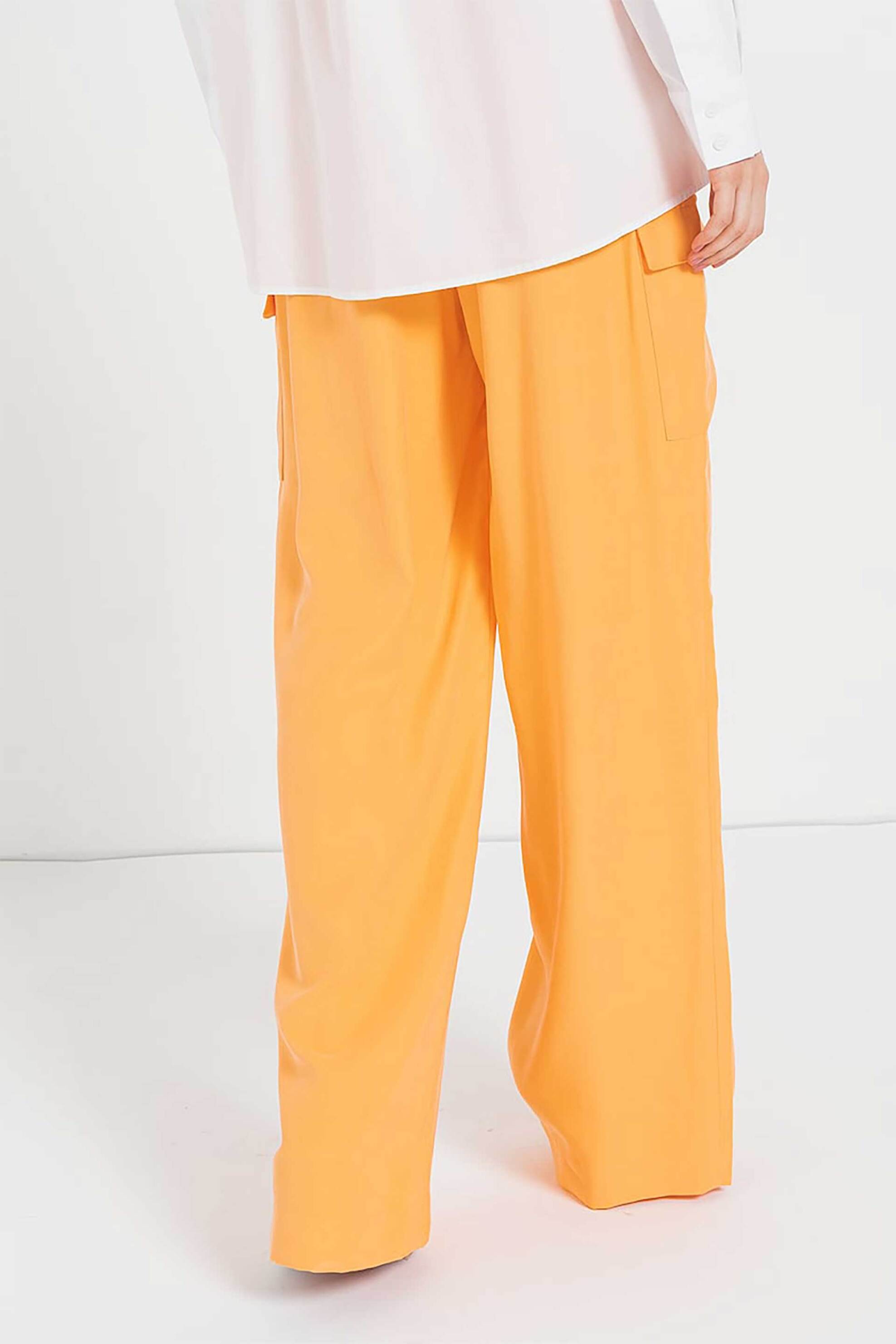 DKNY DKNY γυναικείο παντελόνι μονόχρωμο Flared Cut - P3BKTR20 Μουσταρδί - 2