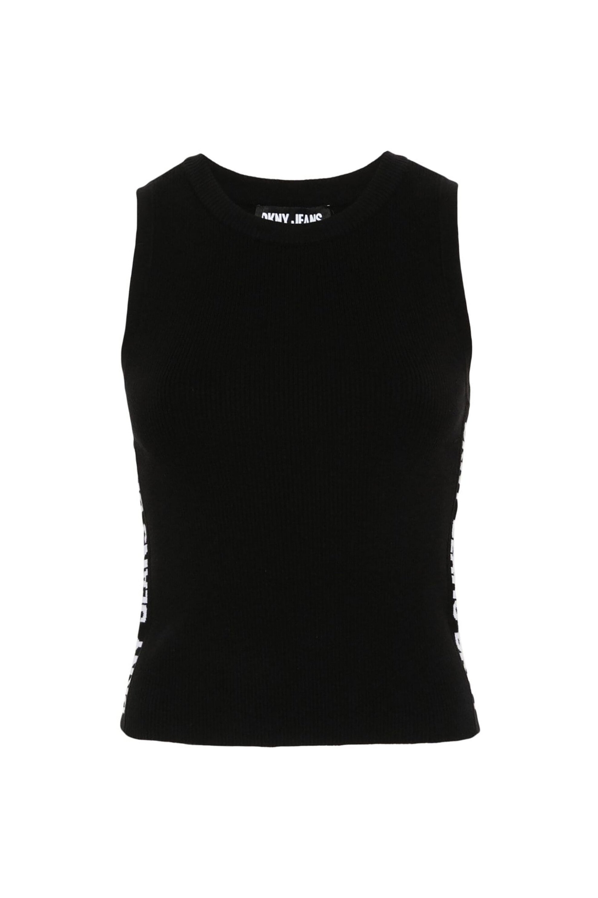 DKNY γυναικείο αμάνικο τοπ μονόχρωμο με logo print - DJ4R0115 Μαύρο