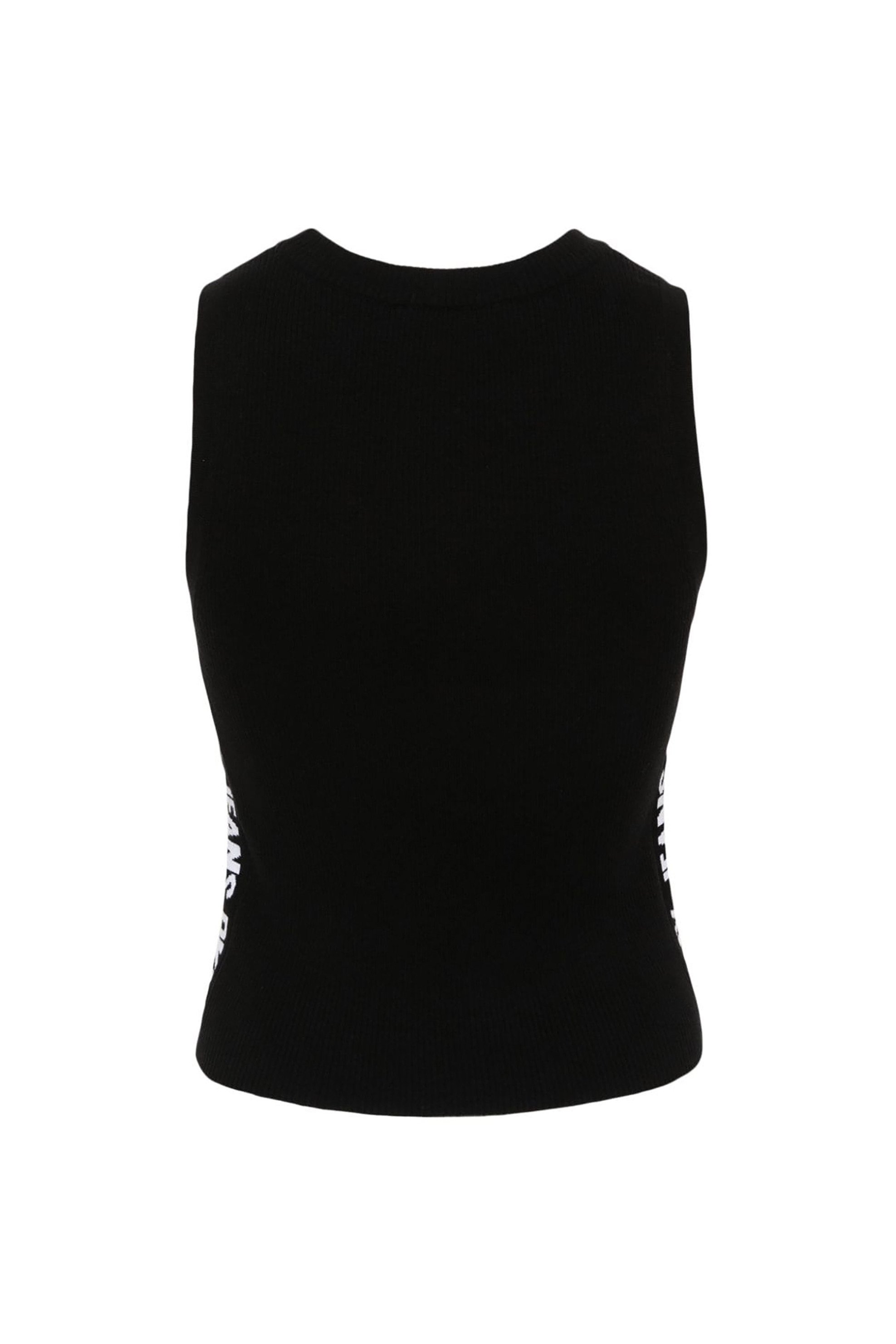 Dkny Γυναικείο Αμάνικο Τοπ Μονόχρωμο με Logo Print - Dj4R0115 Μαύρο
