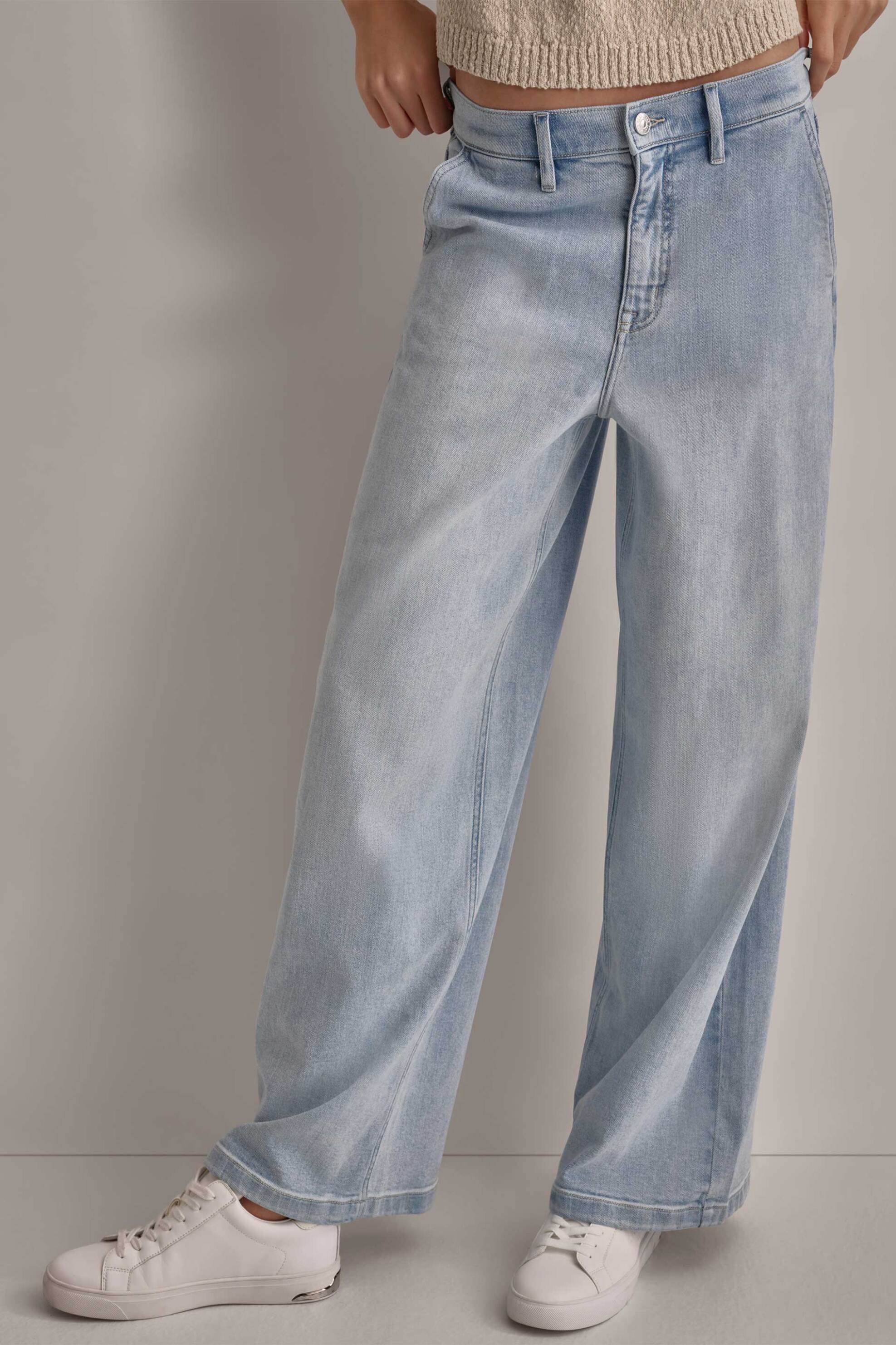 DKNY γυναικείο τζην παντελόνι ψηλόμεσο wide leg - DJ4G4008
