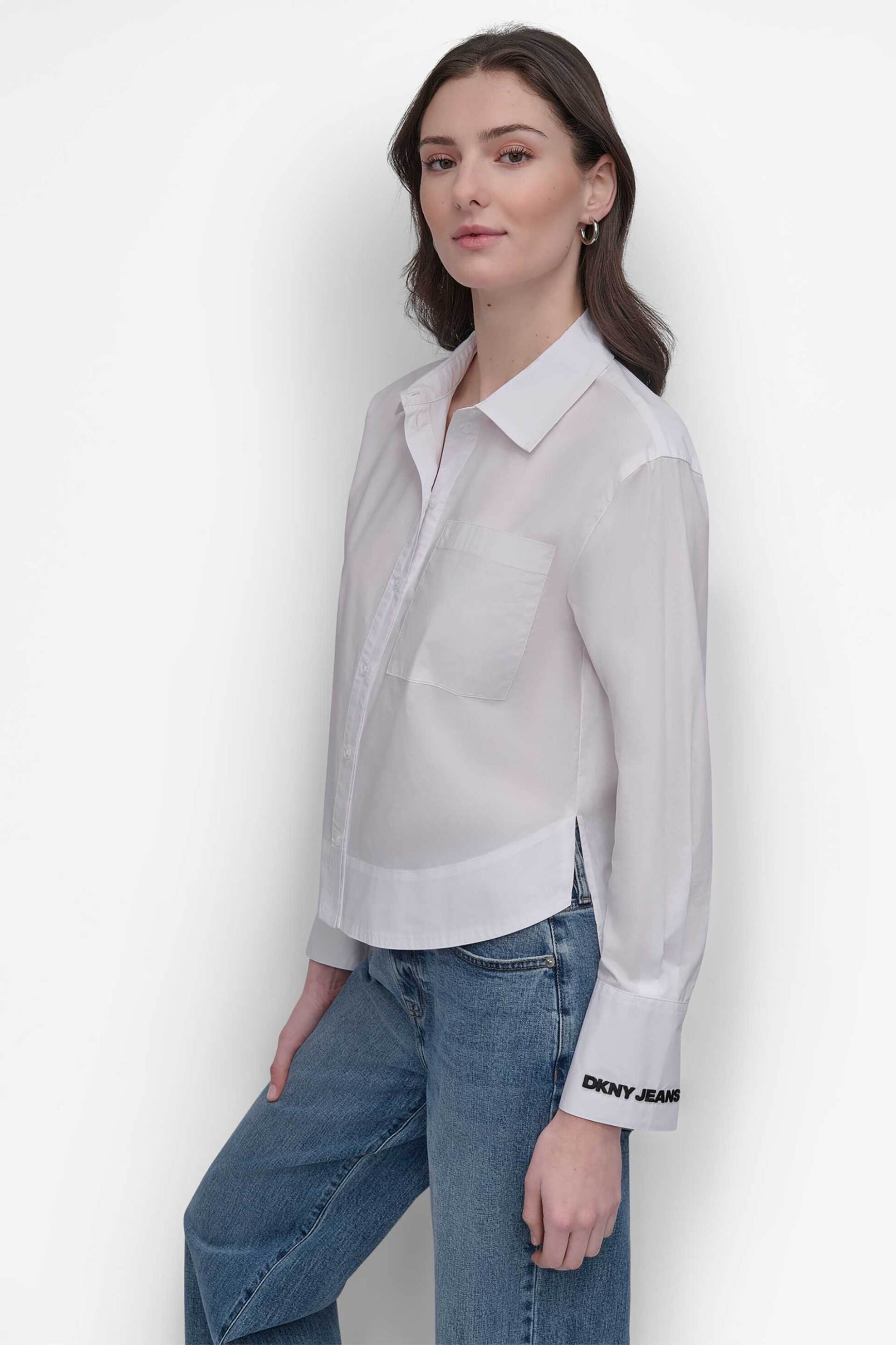 DKNY DKNY γυναικείο πουκάμισο με λογότυπο - DJ5W2108 Λευκό - 3