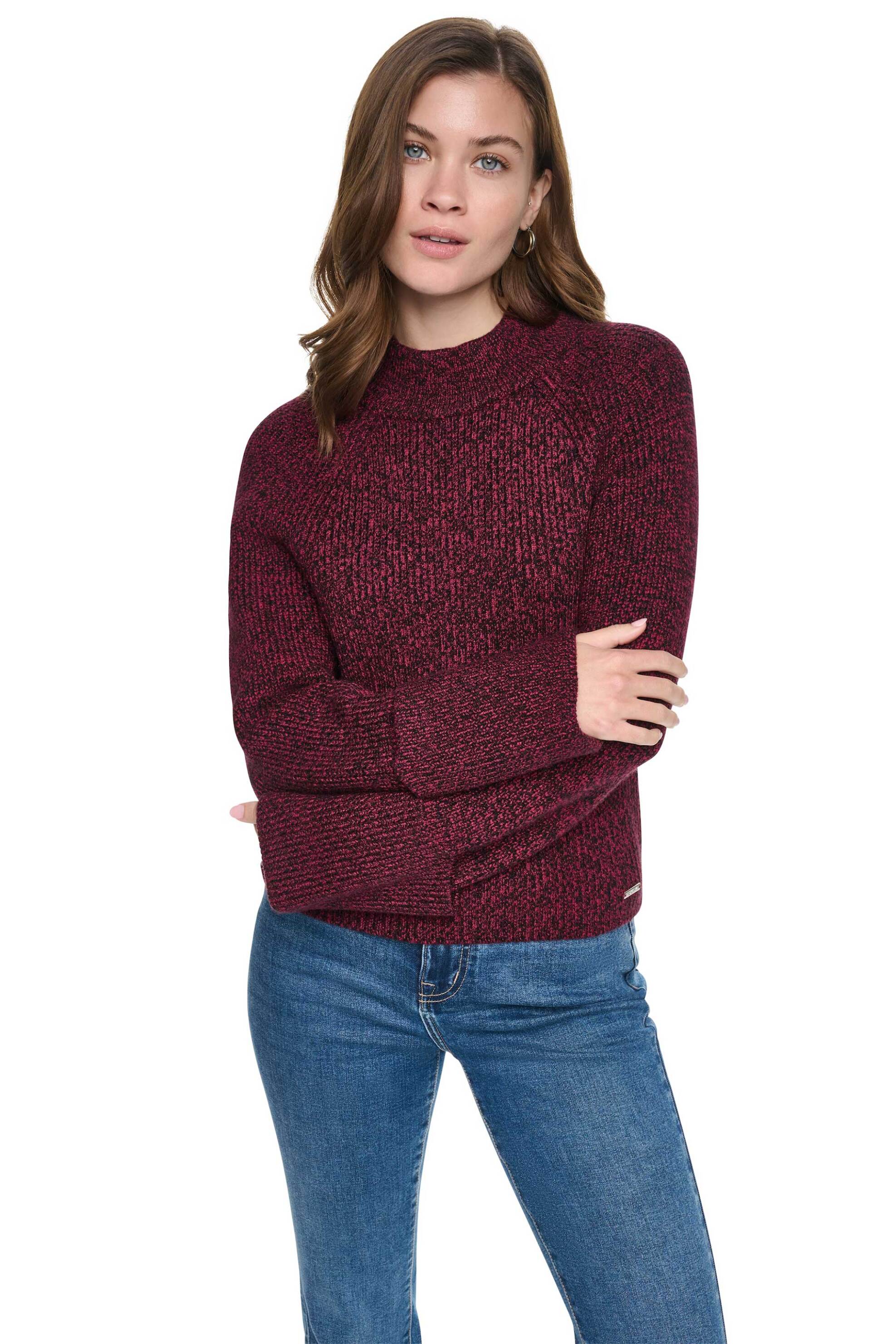 DKNY γυναικεία μπλούζα πλεκτή μονόχρωμη - DJ6R0820 Μπορντό