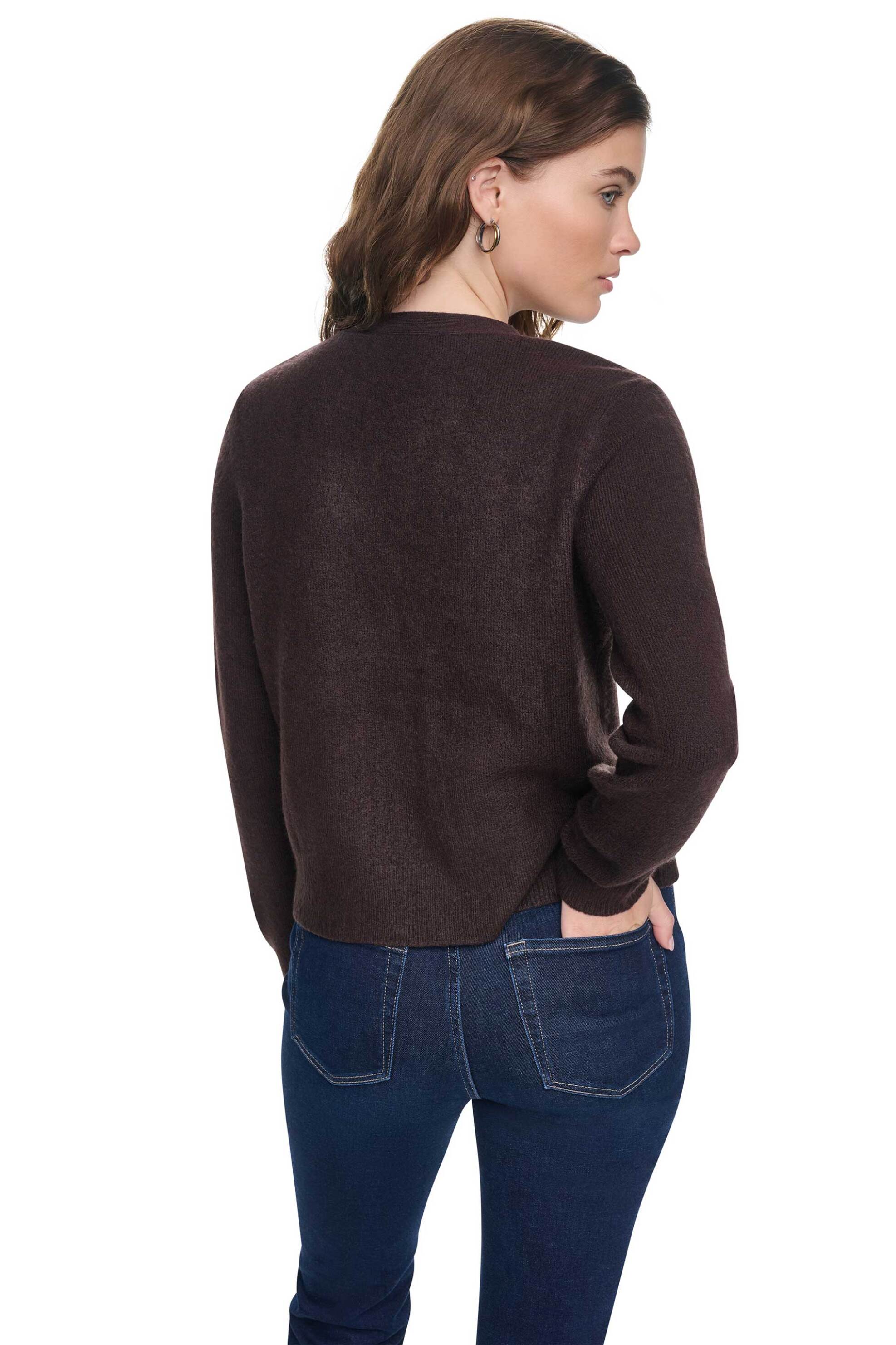DKNY DKNY γυναικεία ζακέτα με φιογκάκια - DJ6R0868 Καφέ Σκούρο - 3